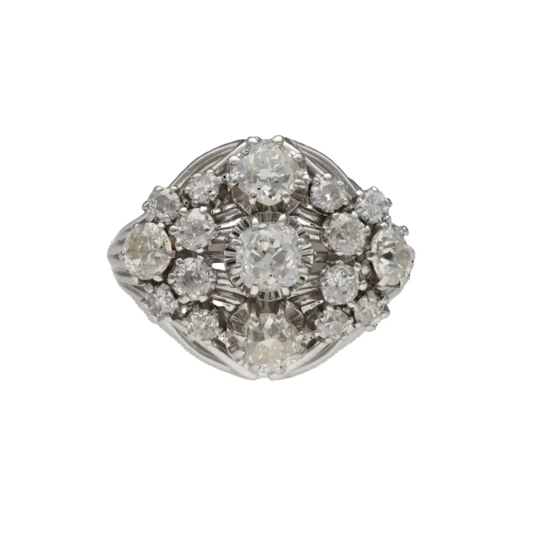 Platinum and Diamond Dome Ring