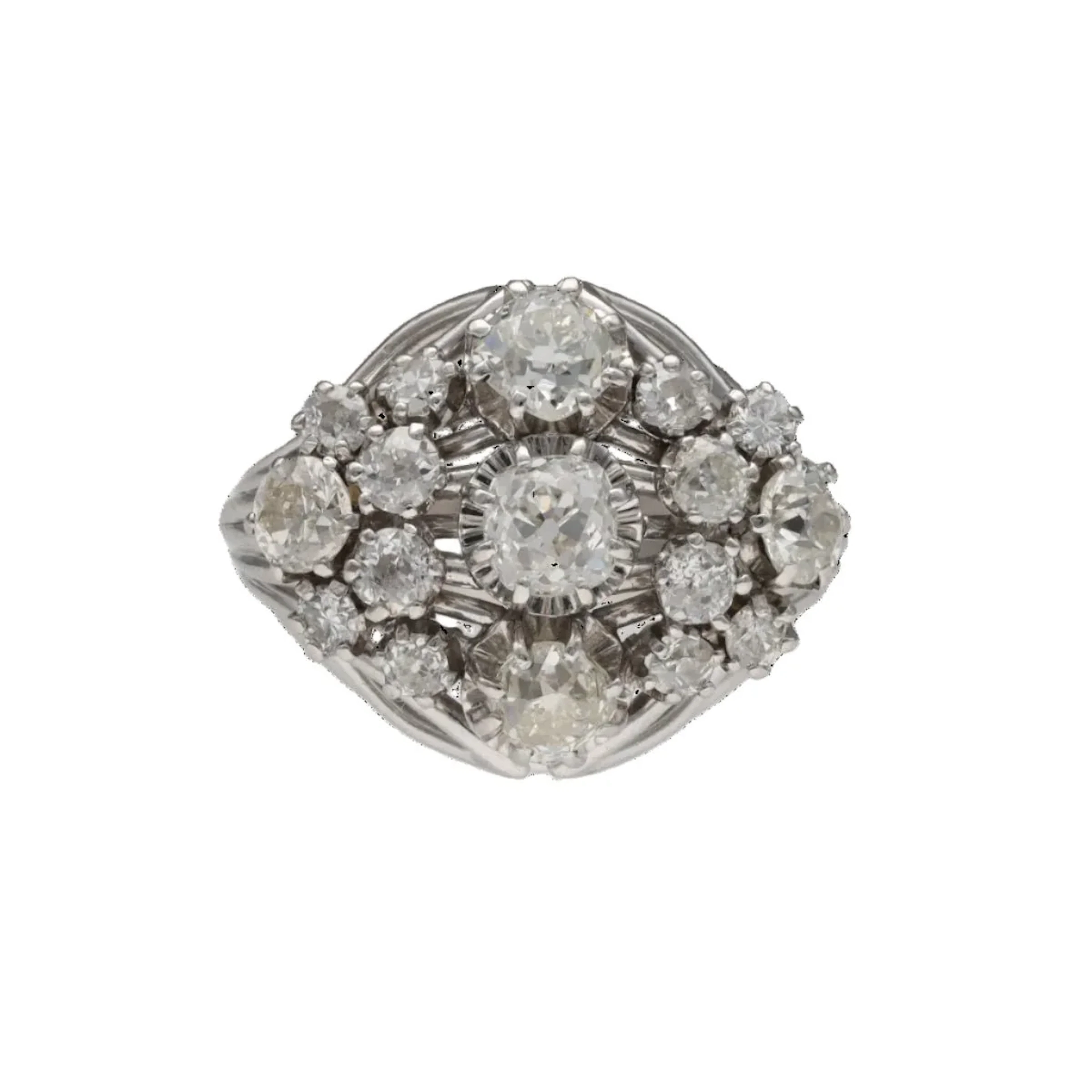 Platinum and Diamond Dome Ring