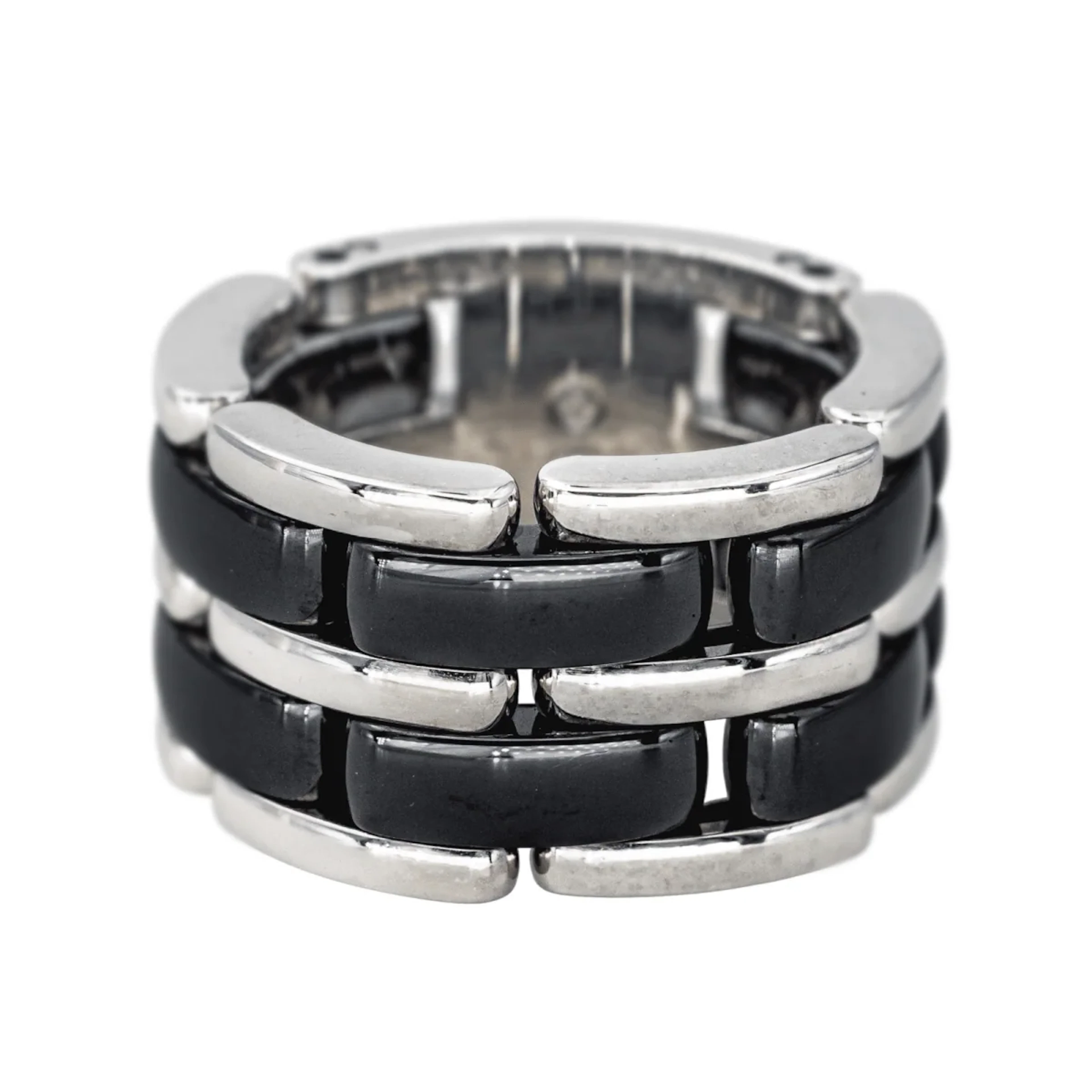 Bague Bandeau CHANEL "Ultra" en or blanc et céramique