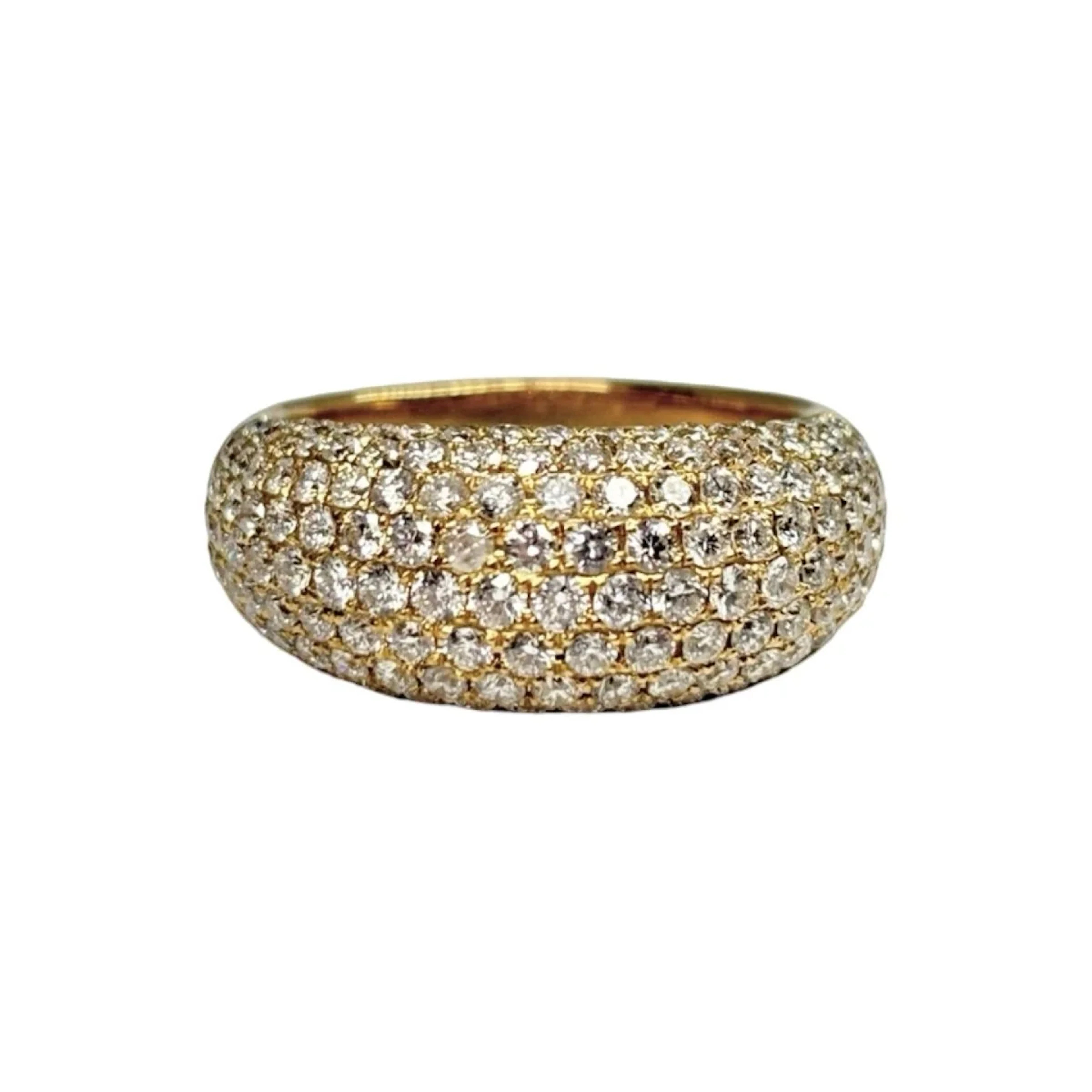 Yellow Gold and Diamond Pave Ring