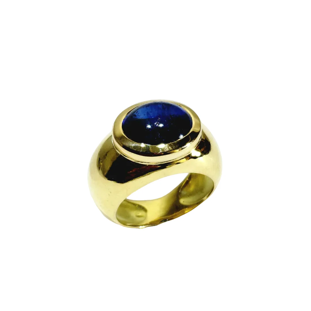 Ring yellow gold rush and tanzanite