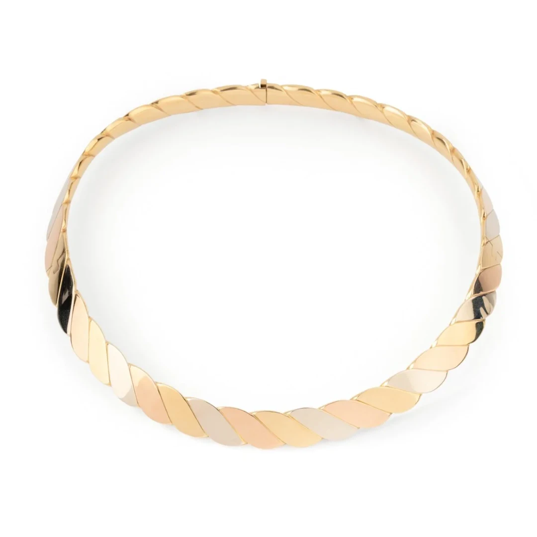 FRED Torque necklace in yellow gold, white gold, rose gold