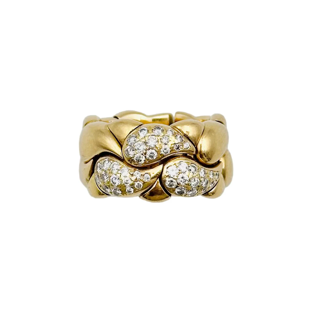 CHOPARD "Cashmir" band ring in yellow gold and diamonds