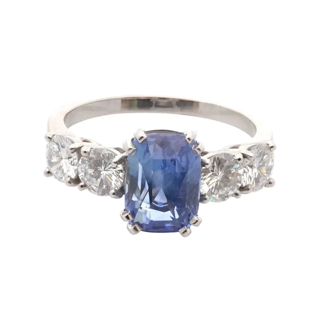 Platinum, Sapphire and Diamond Ring