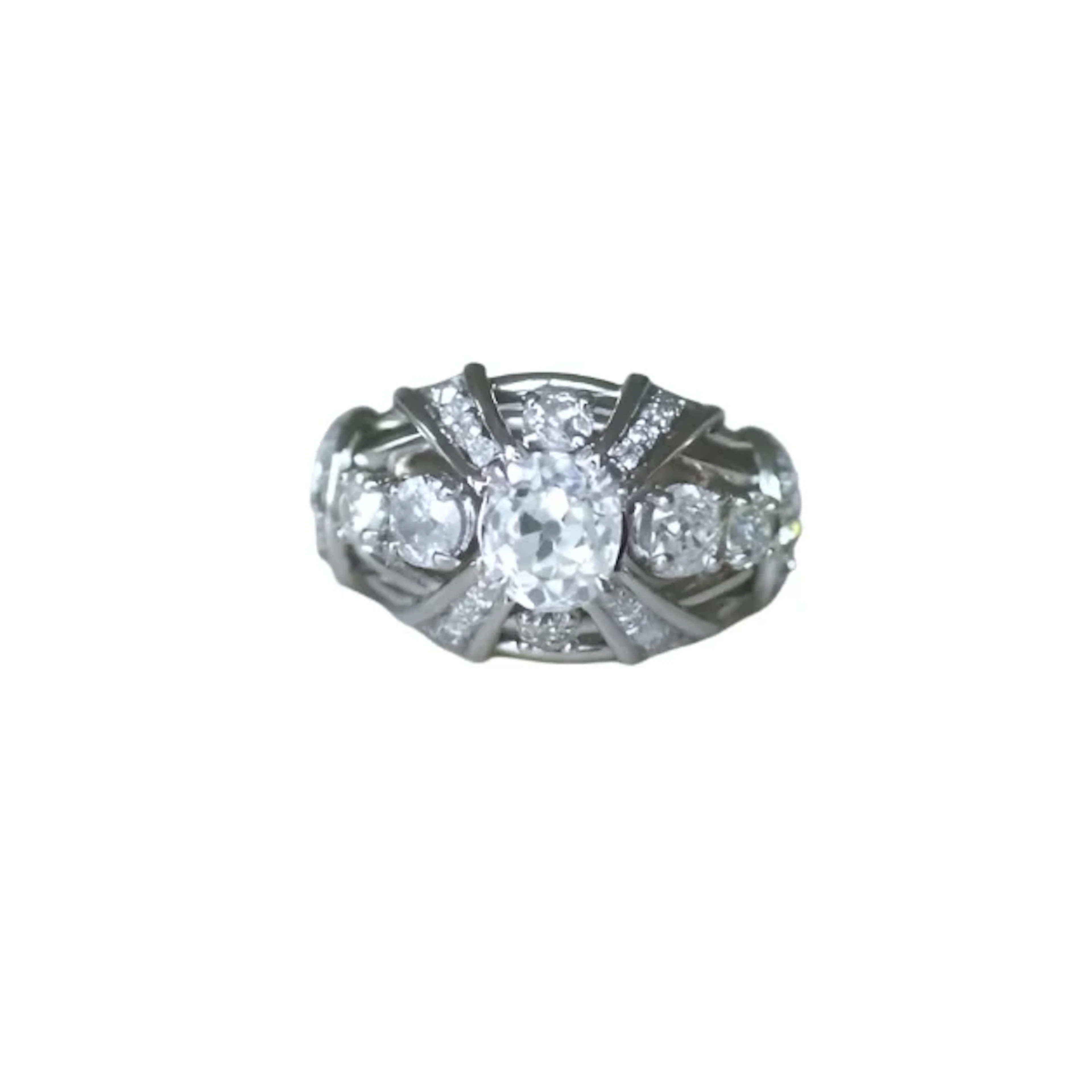 Mauboussin Diamond Cushion Ring 1.57 Cts on Platinum