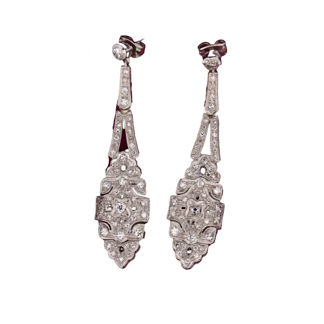 Earrings Pending in paltinium and diamonds