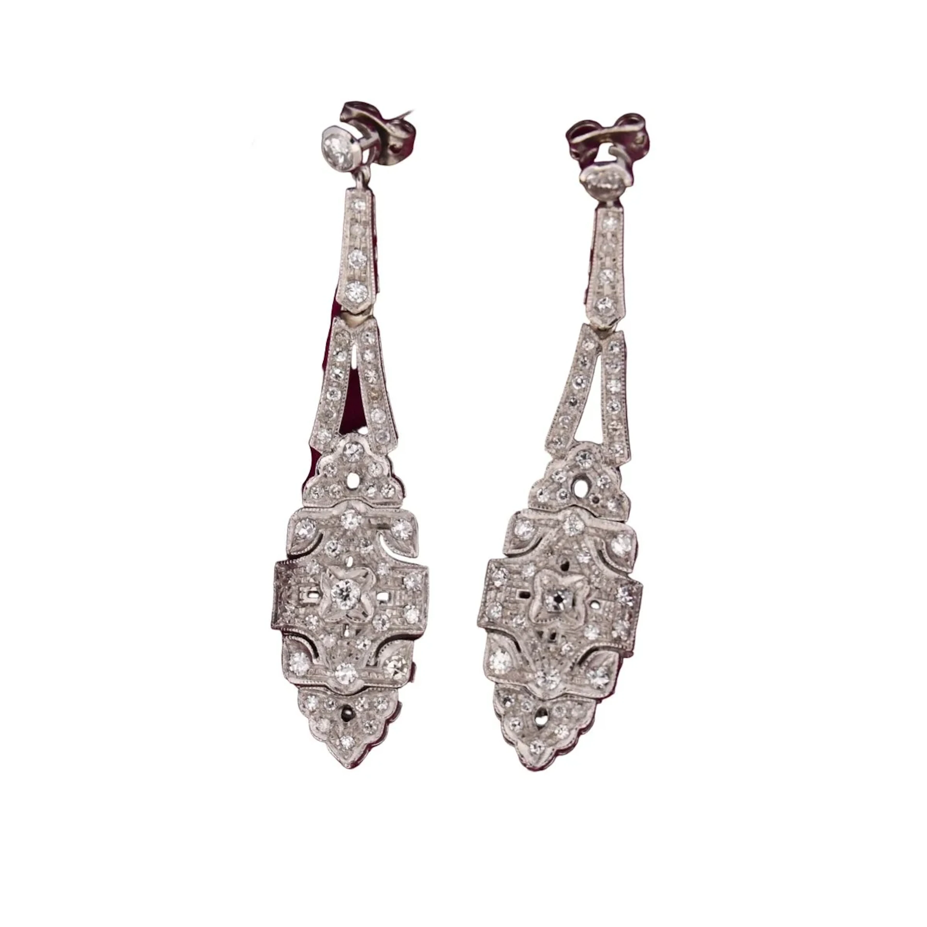 Earrings Pending in paltinium and diamonds