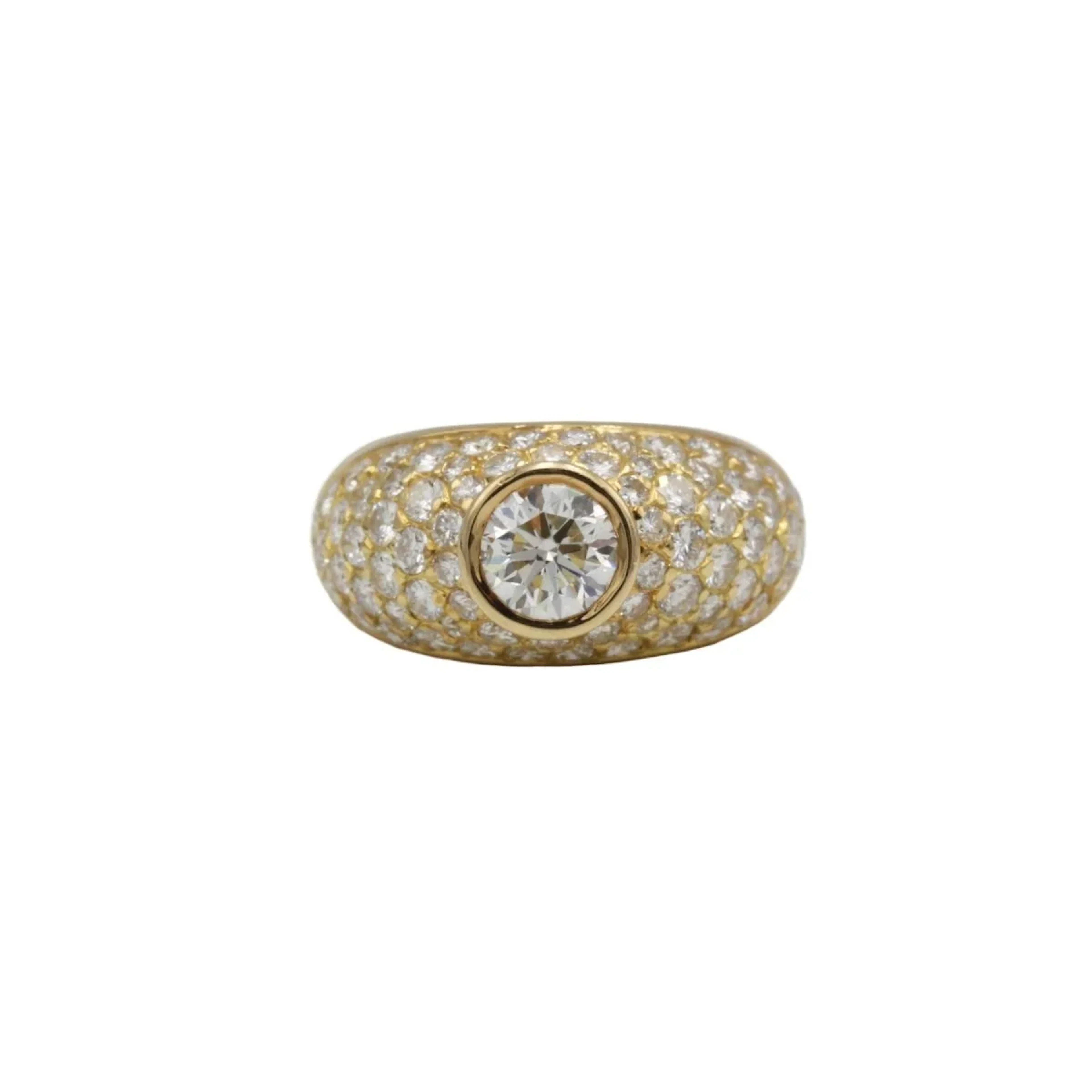 18k yellow gold ring, 2.50 carats of diamonds
