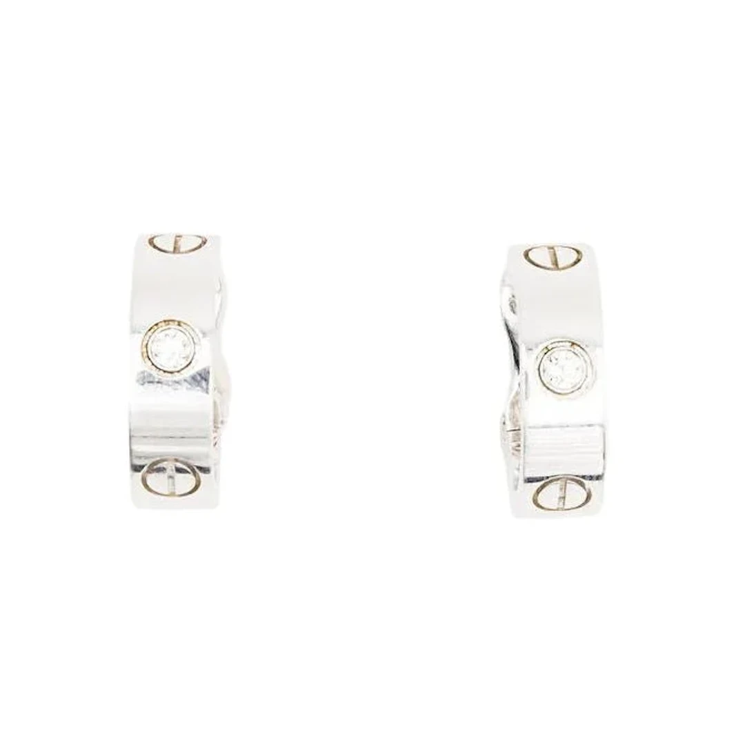 CARTIER "Love" Earrings in white gold and diamonds