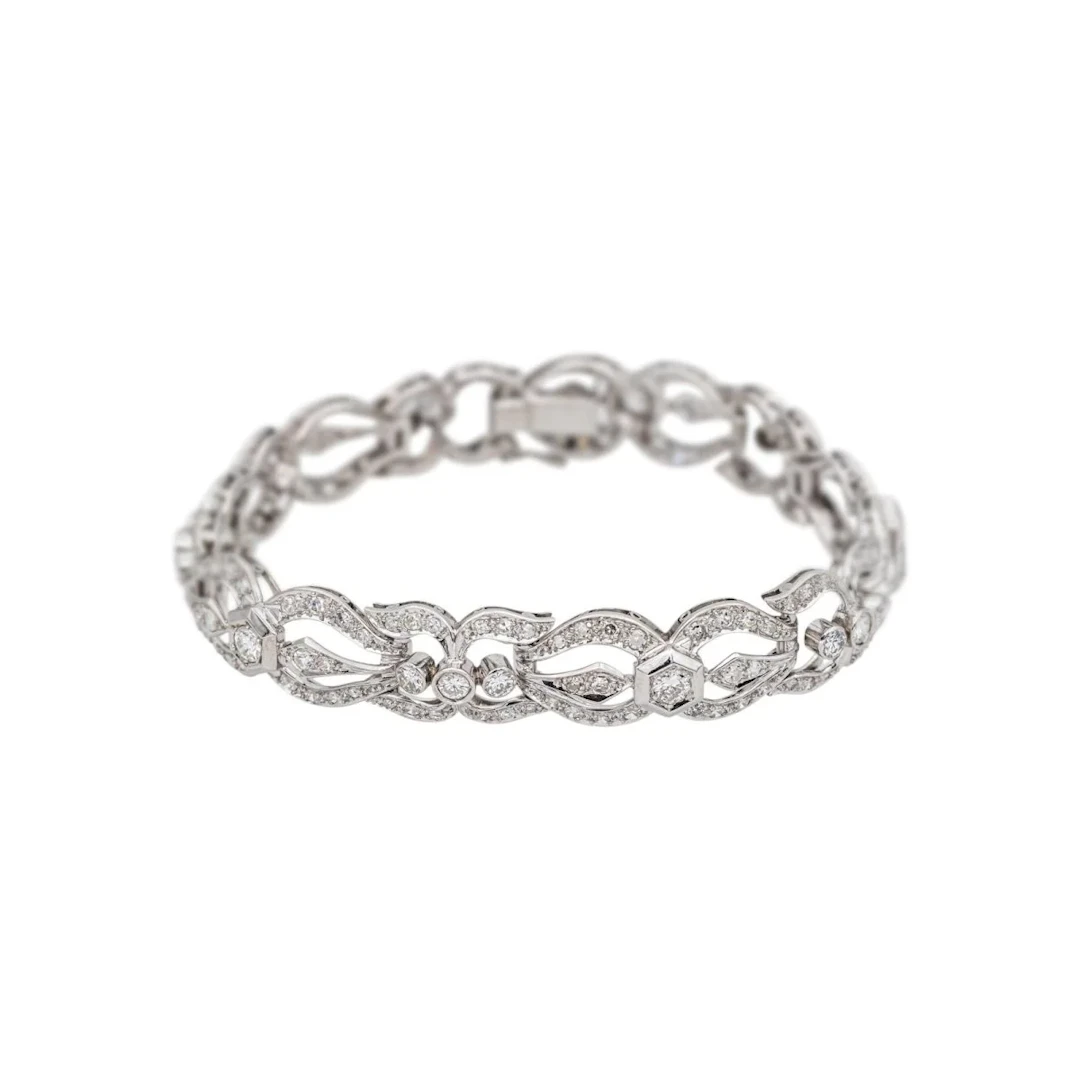 Bracelet Maille en or blanc, platine et diamants