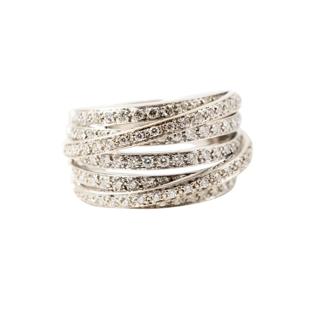 White Gold and Diamond Band Ring