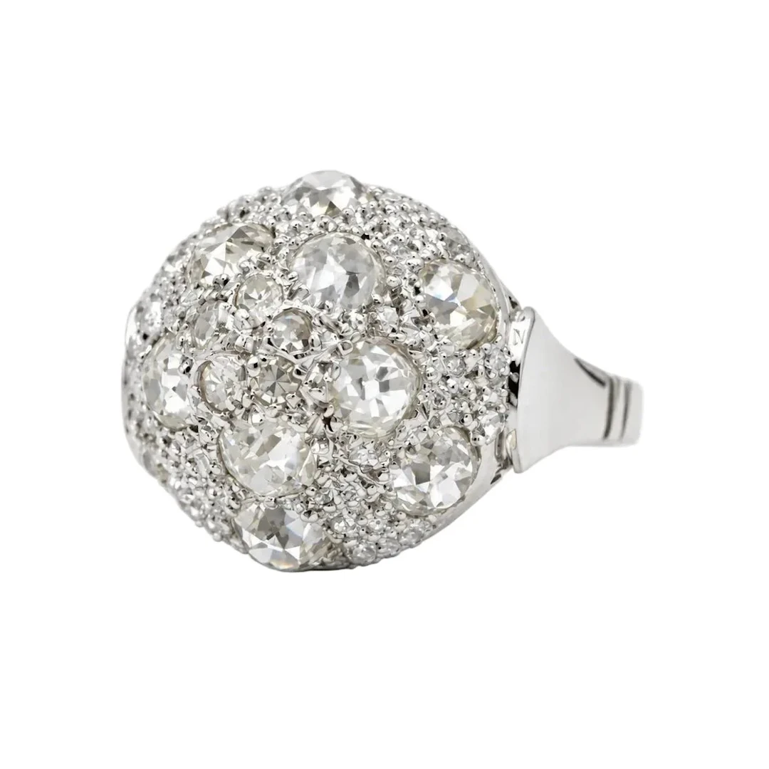 Bague Dôme en or blanc, platine et diamants