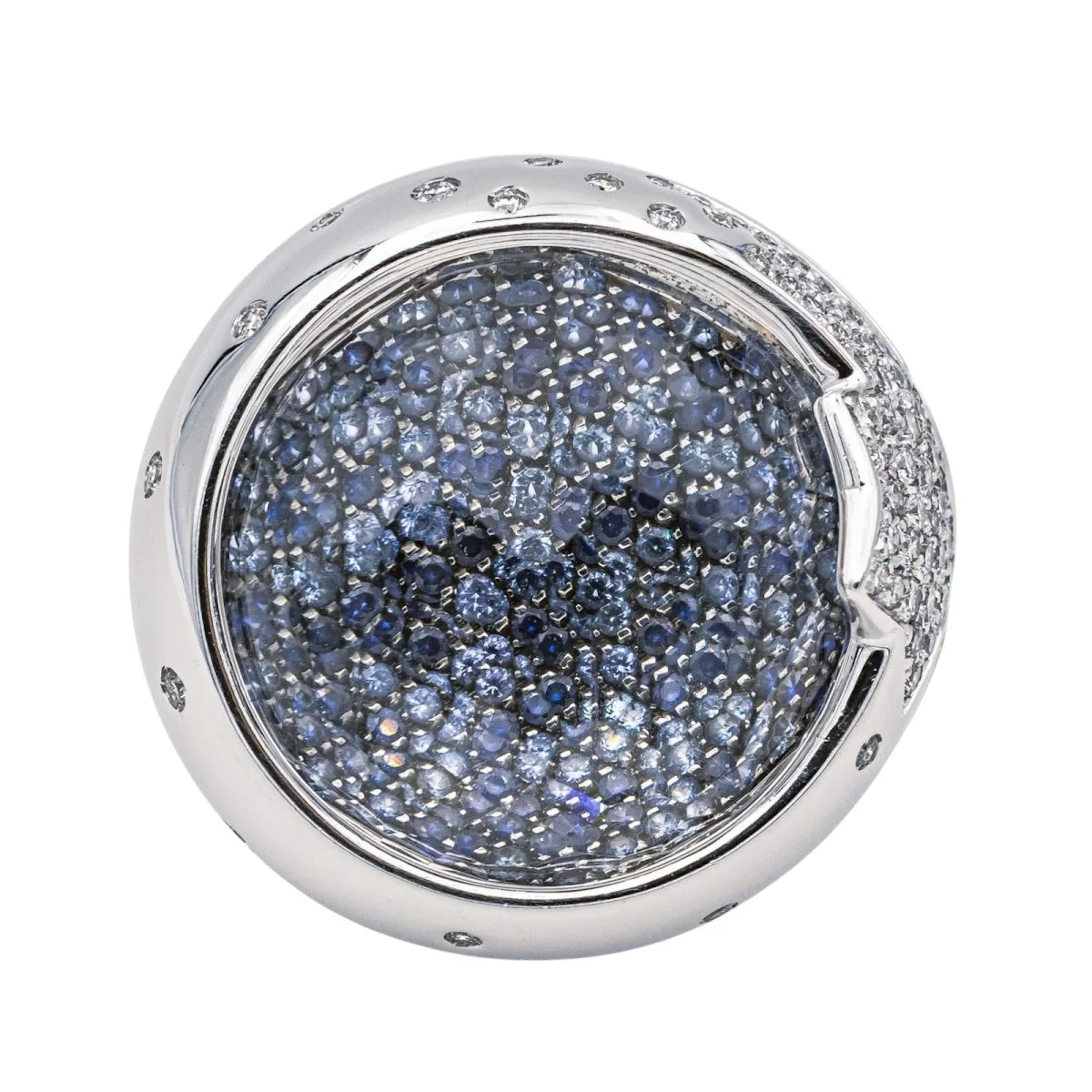 Ring PASQUALE BRUNI wedding band in white gold, quartz, sapphires and diamonds