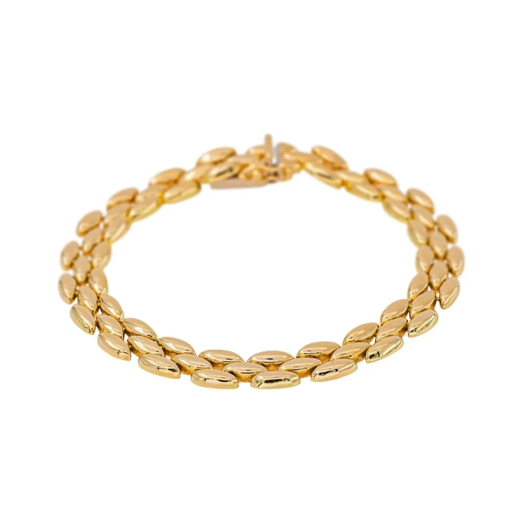 Yellow Gold Rice-Grain Link Bracelet