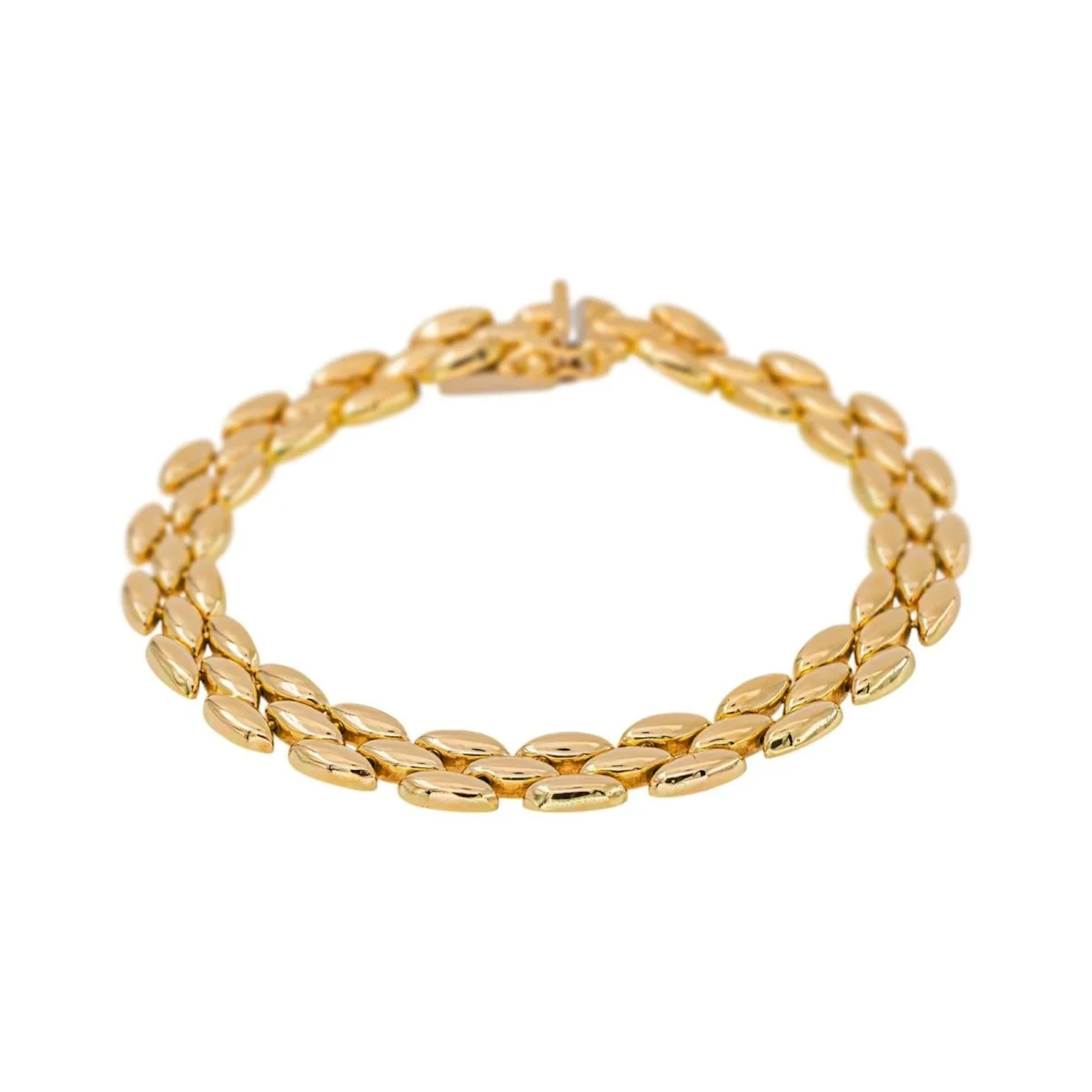 Yellow Gold Rice-Grain Link Bracelet