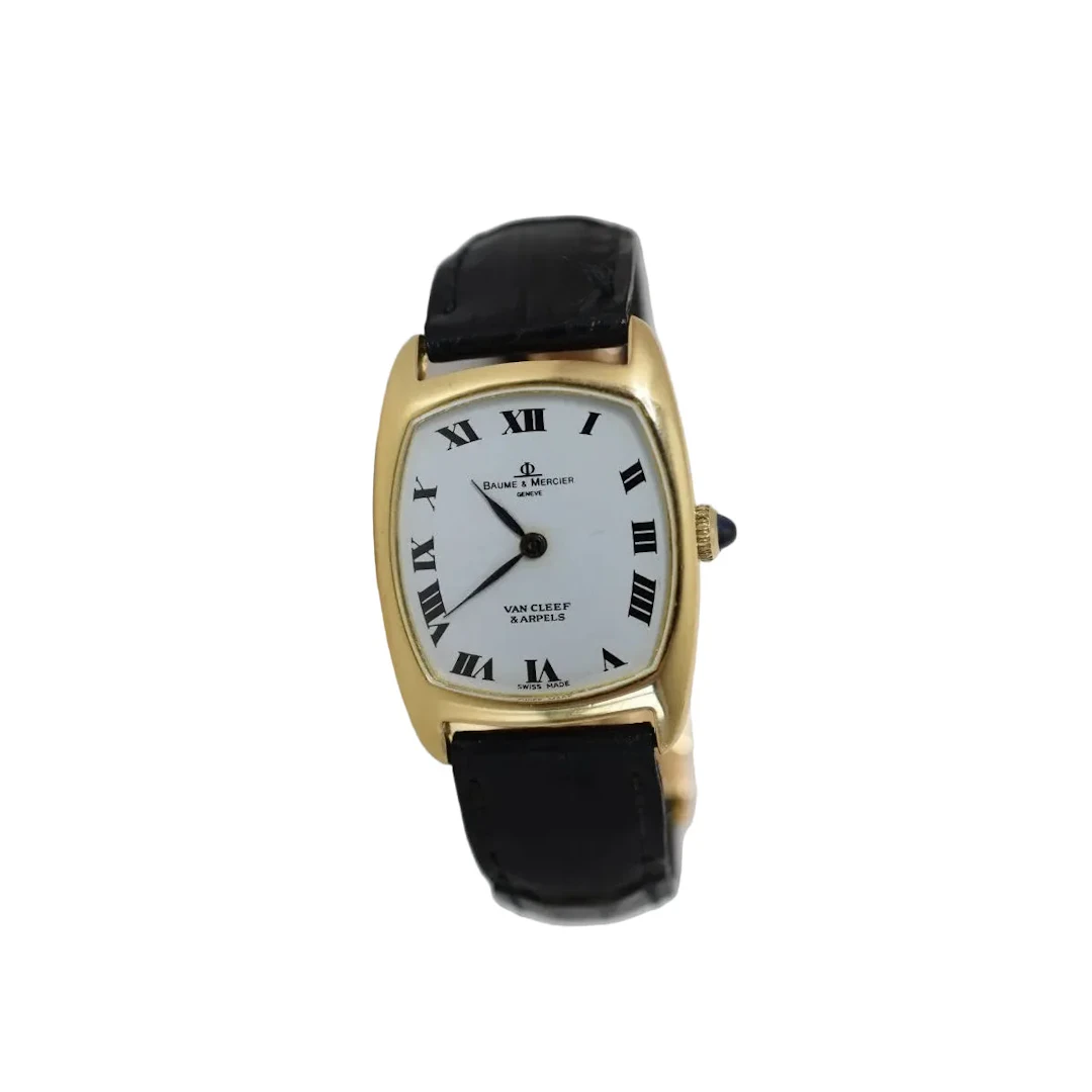 Watch BAUME & MERCIER for VAN CLEEF & ARPELS in yellow gold, leather
