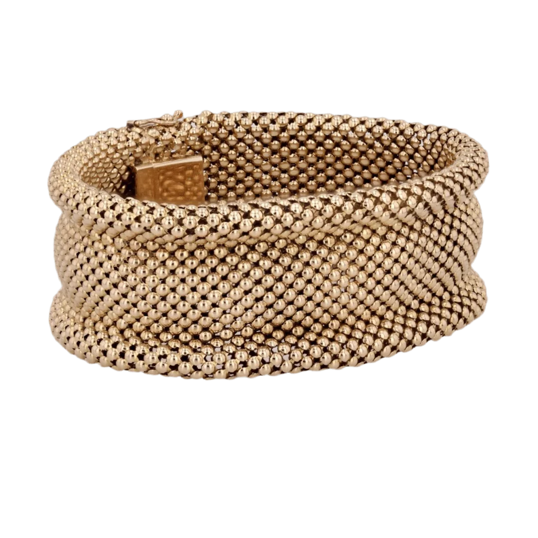 Flexible bracelet in yellow gold