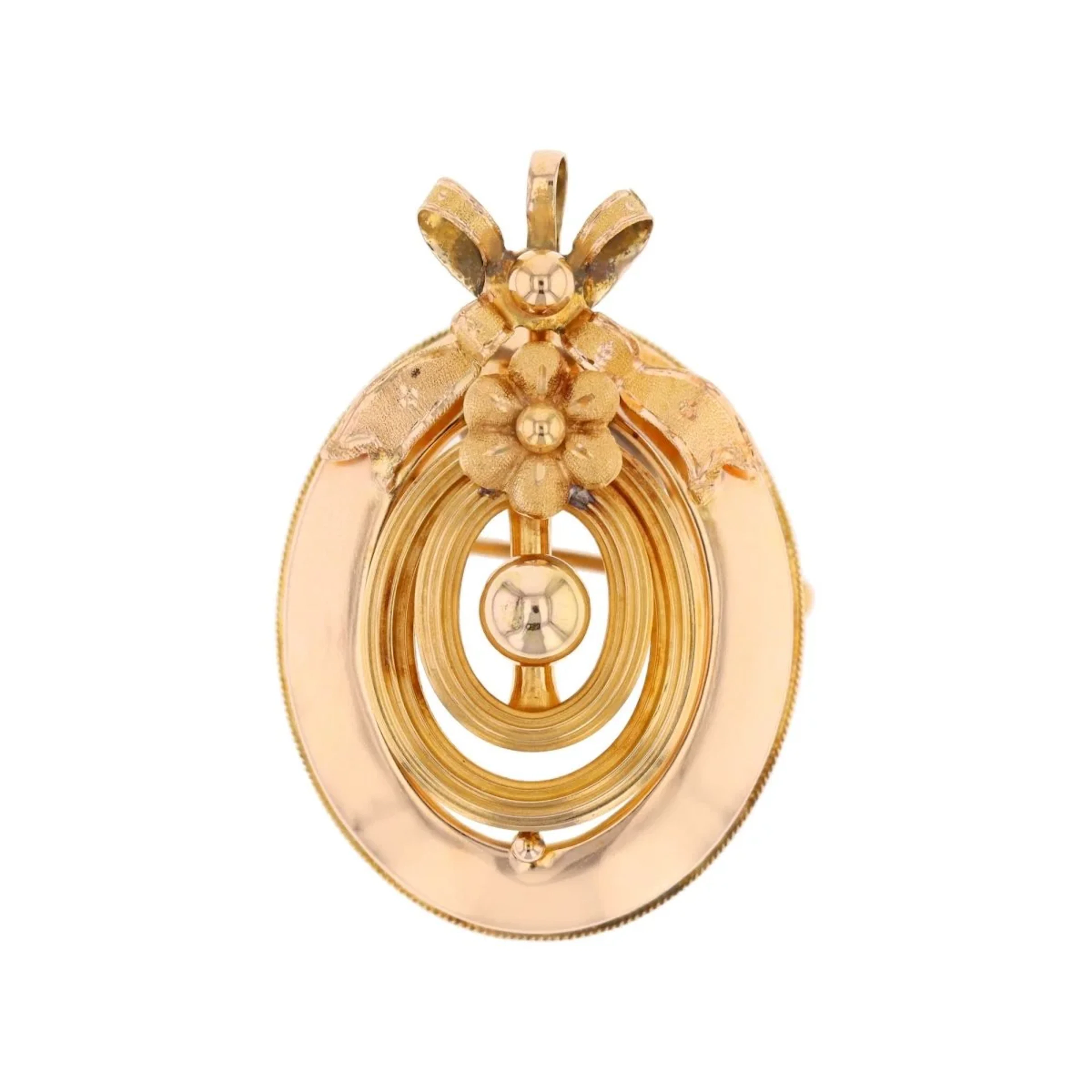 Yellow Gold Brooch and Pendant