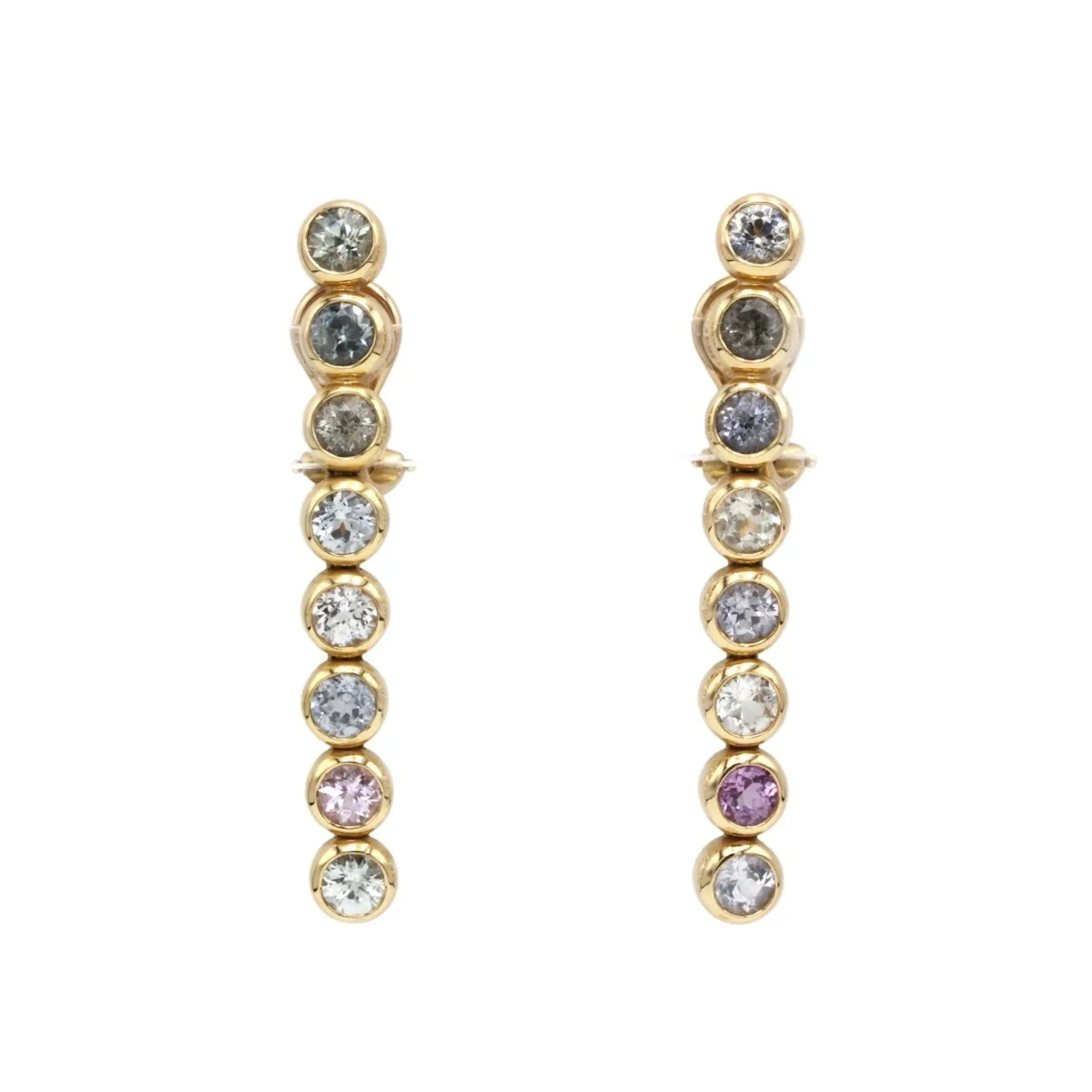 Clip-on Earrings in Yellow Gold & Sapphires - C.BUCHERER