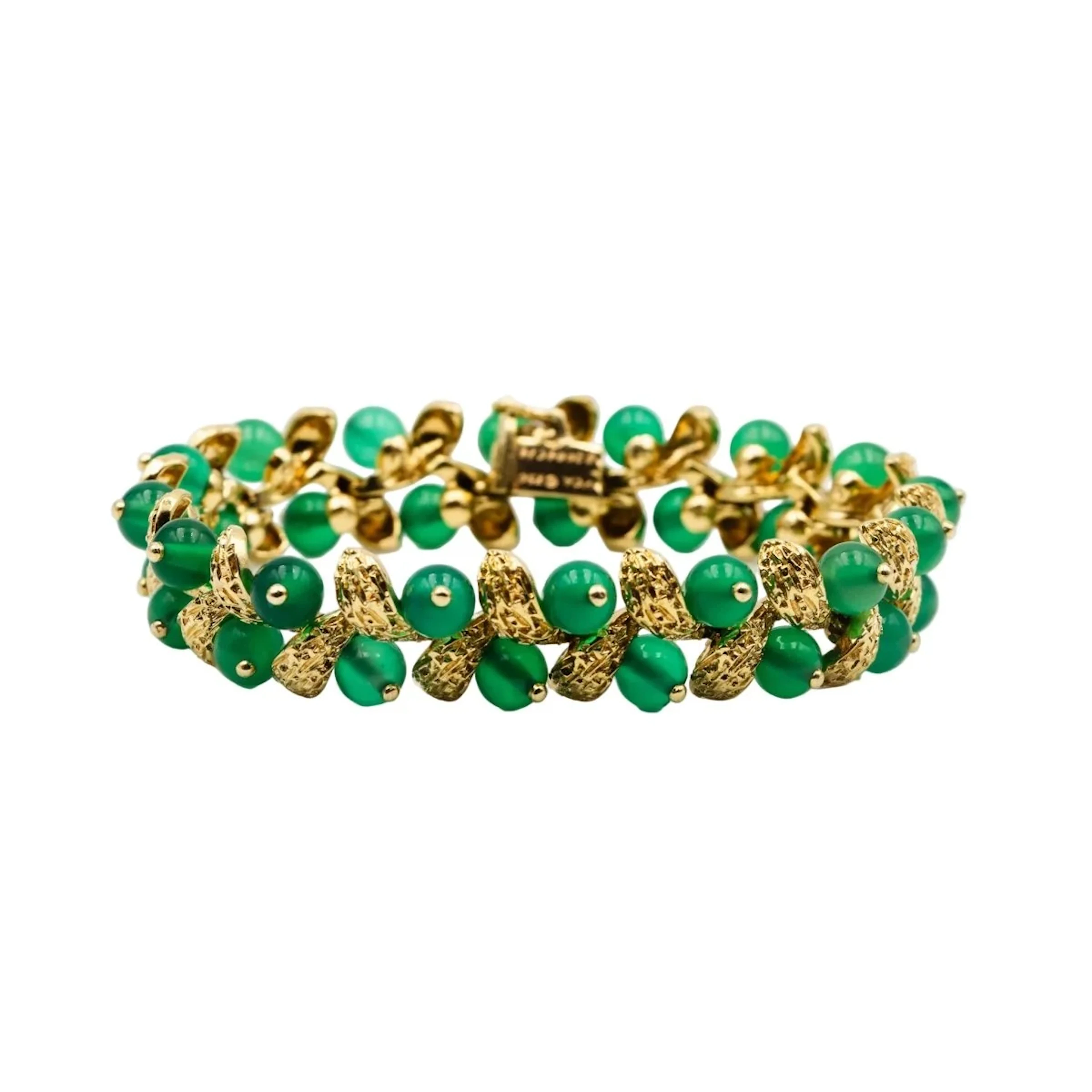 VAN CLEEF & ARPELS "Gui" bracelet in yellow gold and chrysoprase