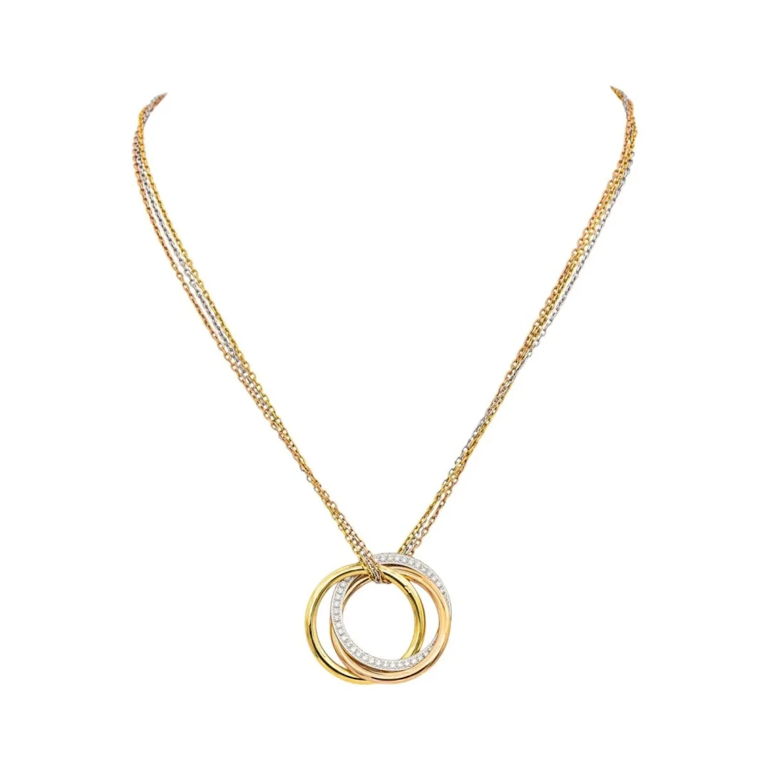 Cartier Necklace Trinity Rose gold diamond