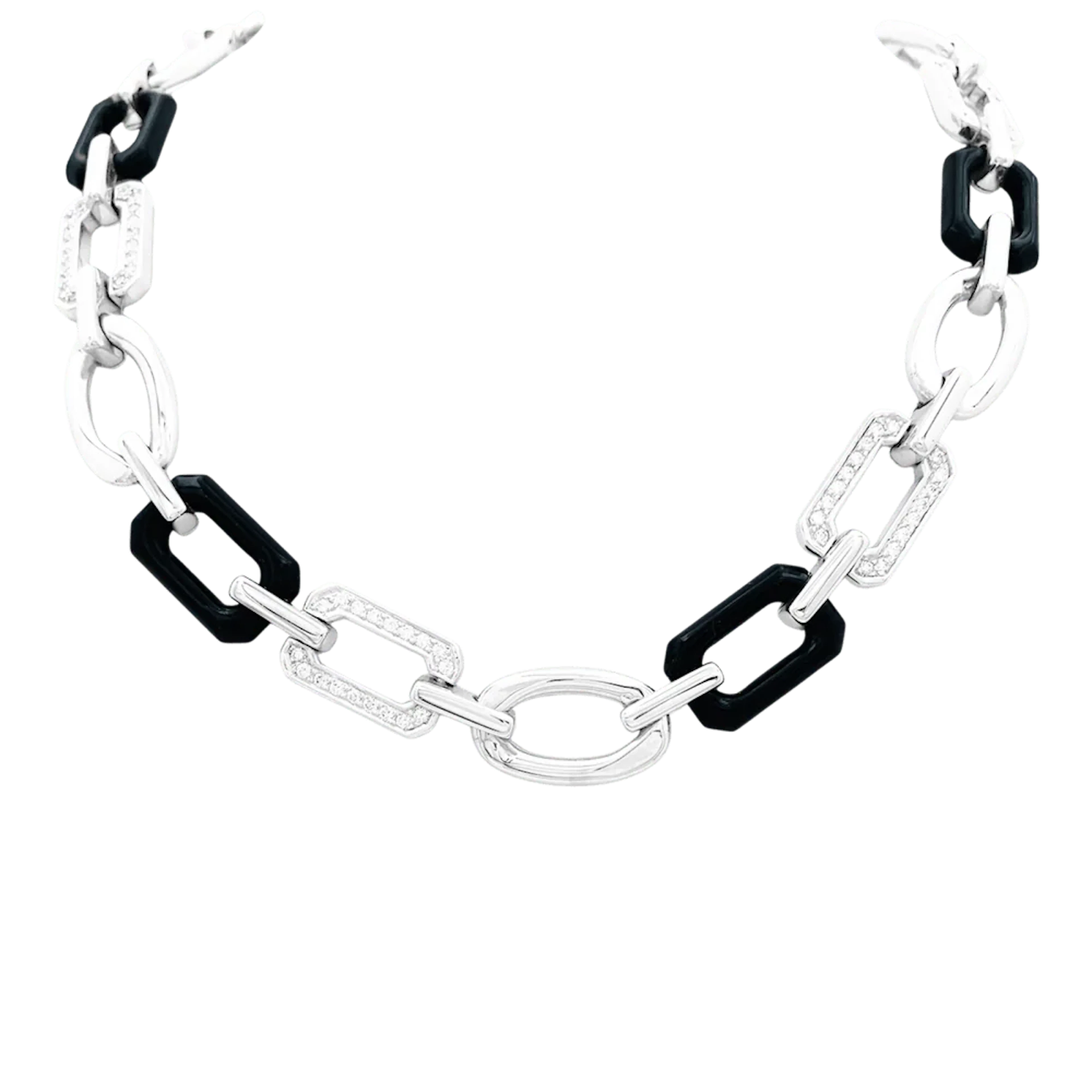 CHANEL "Première" Necklace in white gold, onyx and diamonds
