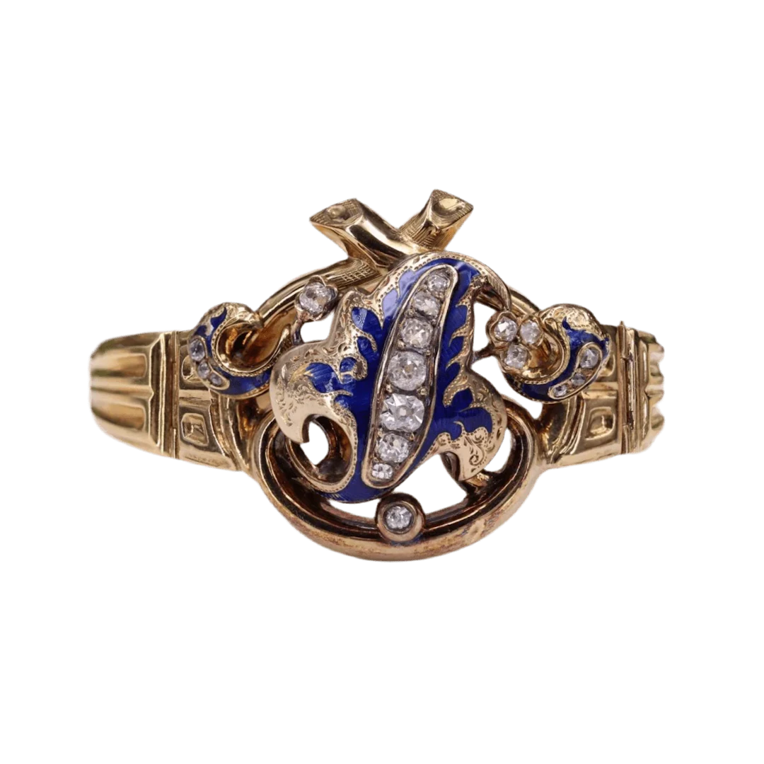 Bracelet Rush in yellow gold, enamel and diamonds