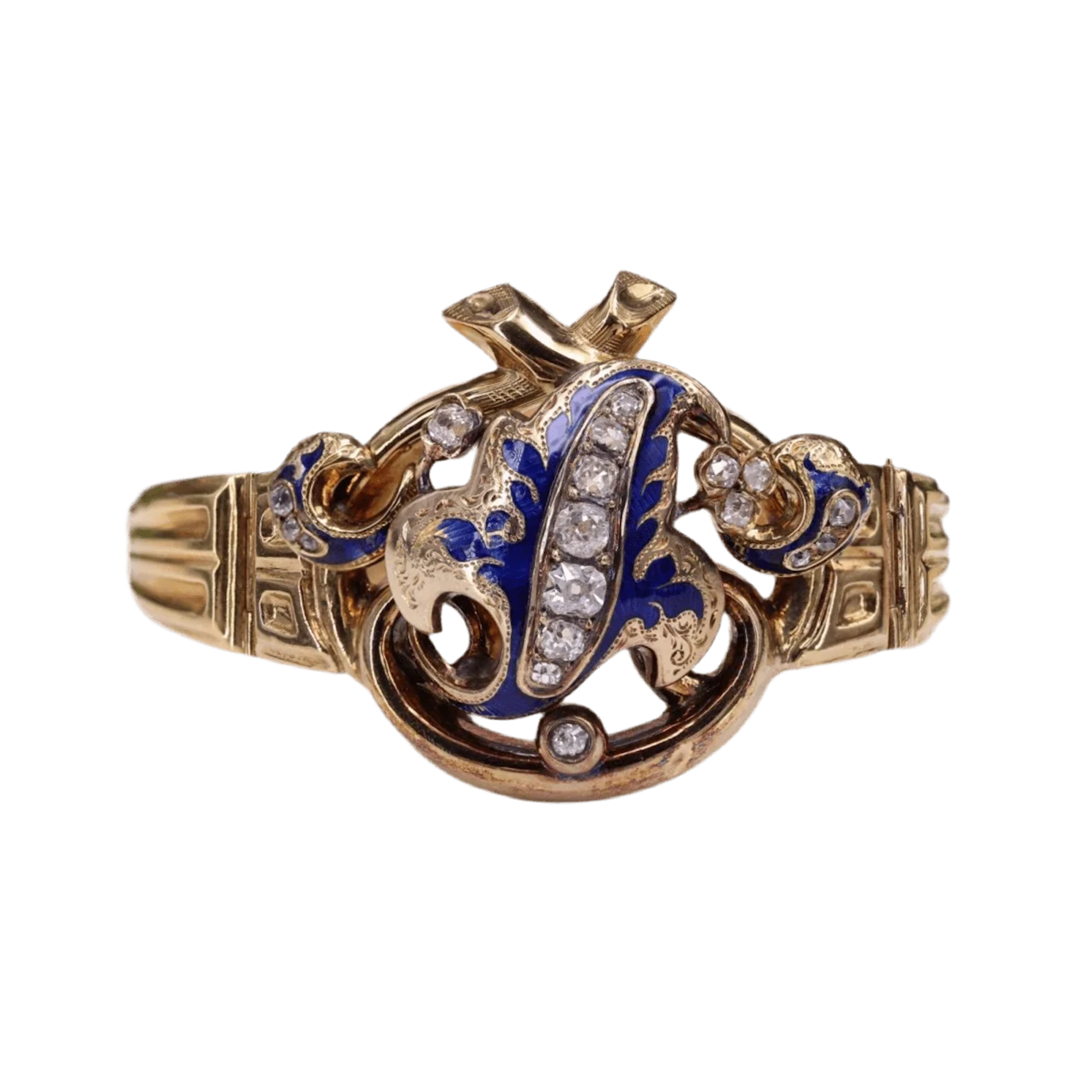 Bracelet Rush in yellow gold, enamel and diamonds