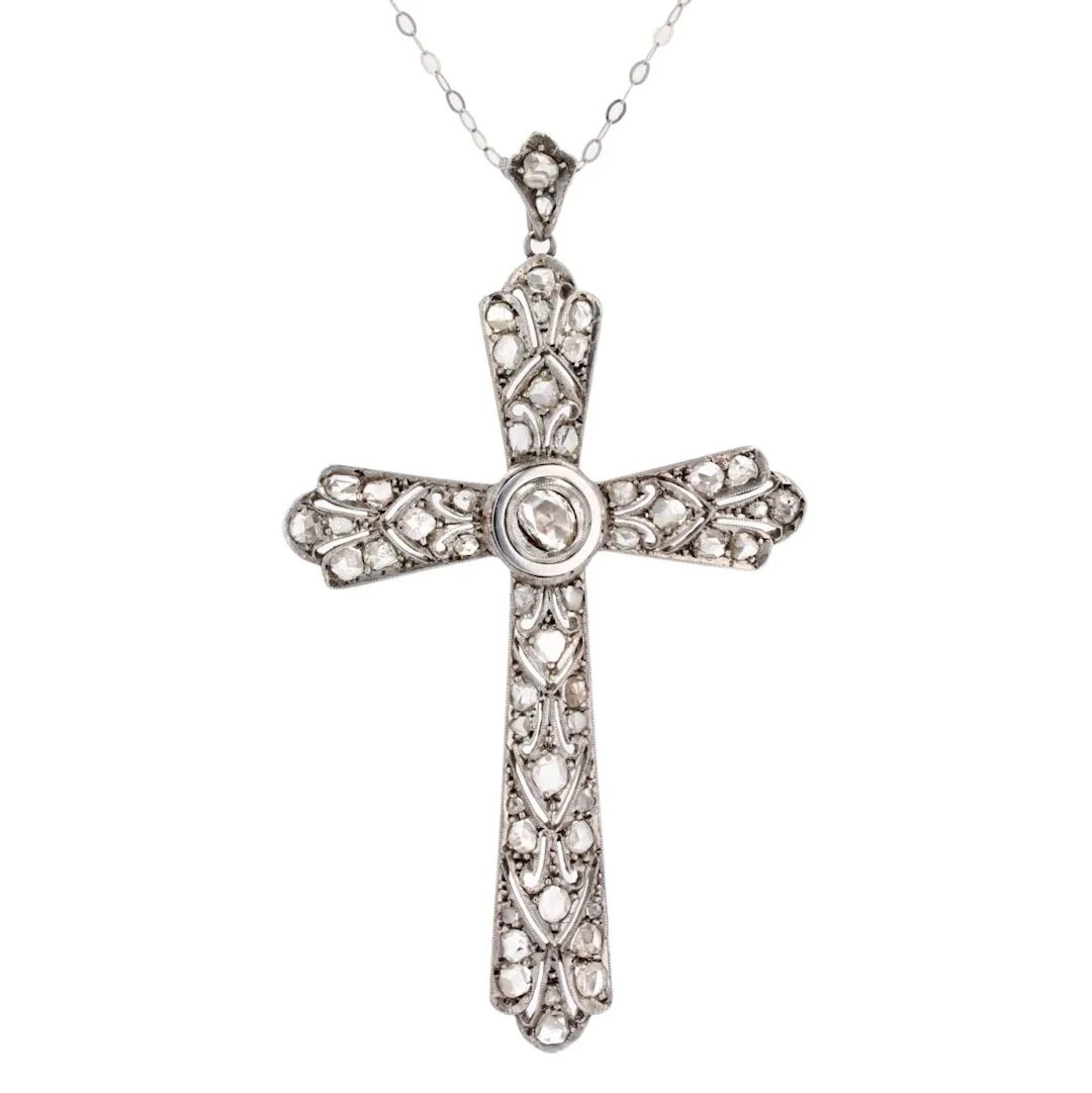 Silver and diamond pendant