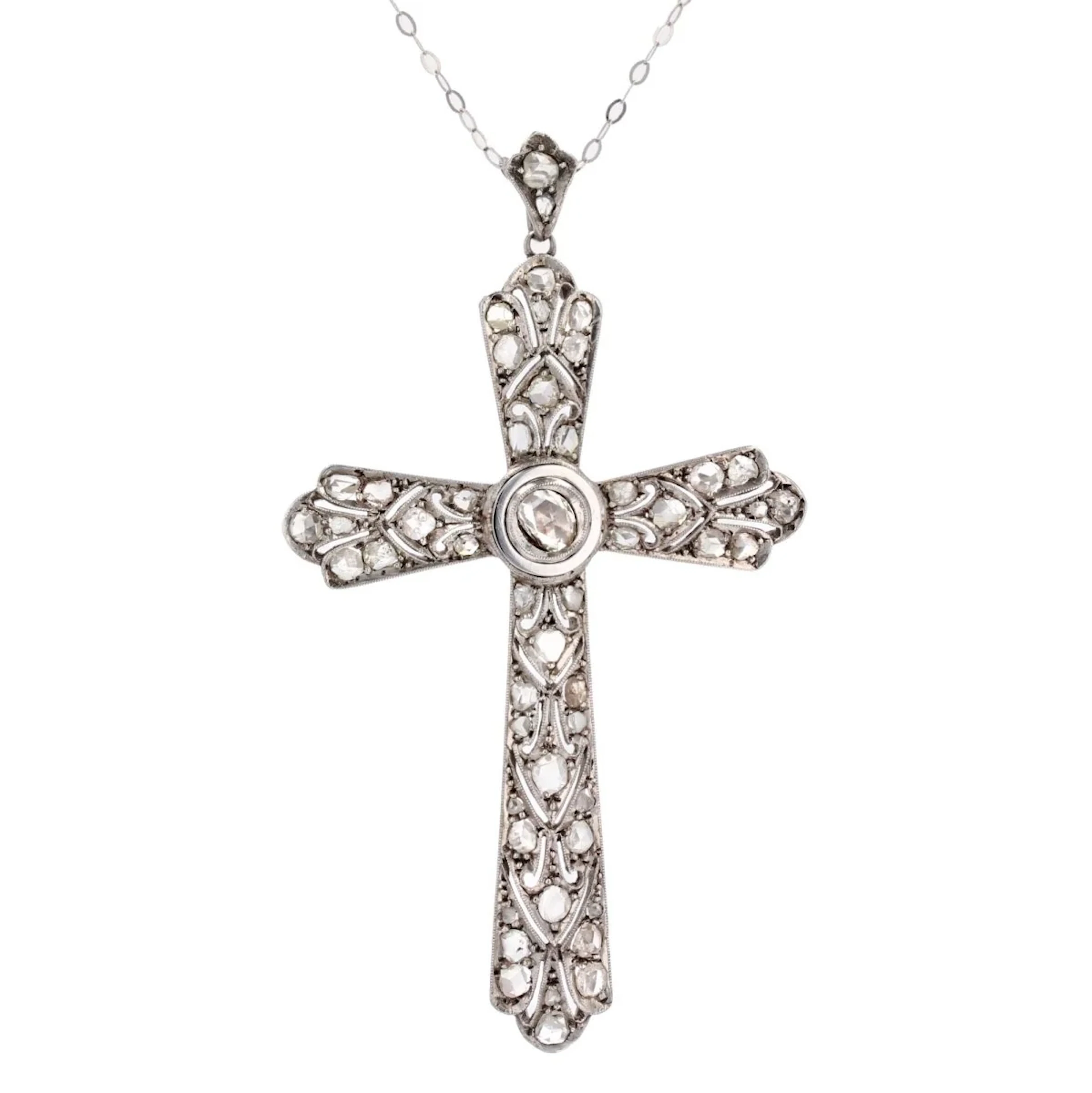 Silver and diamond pendant