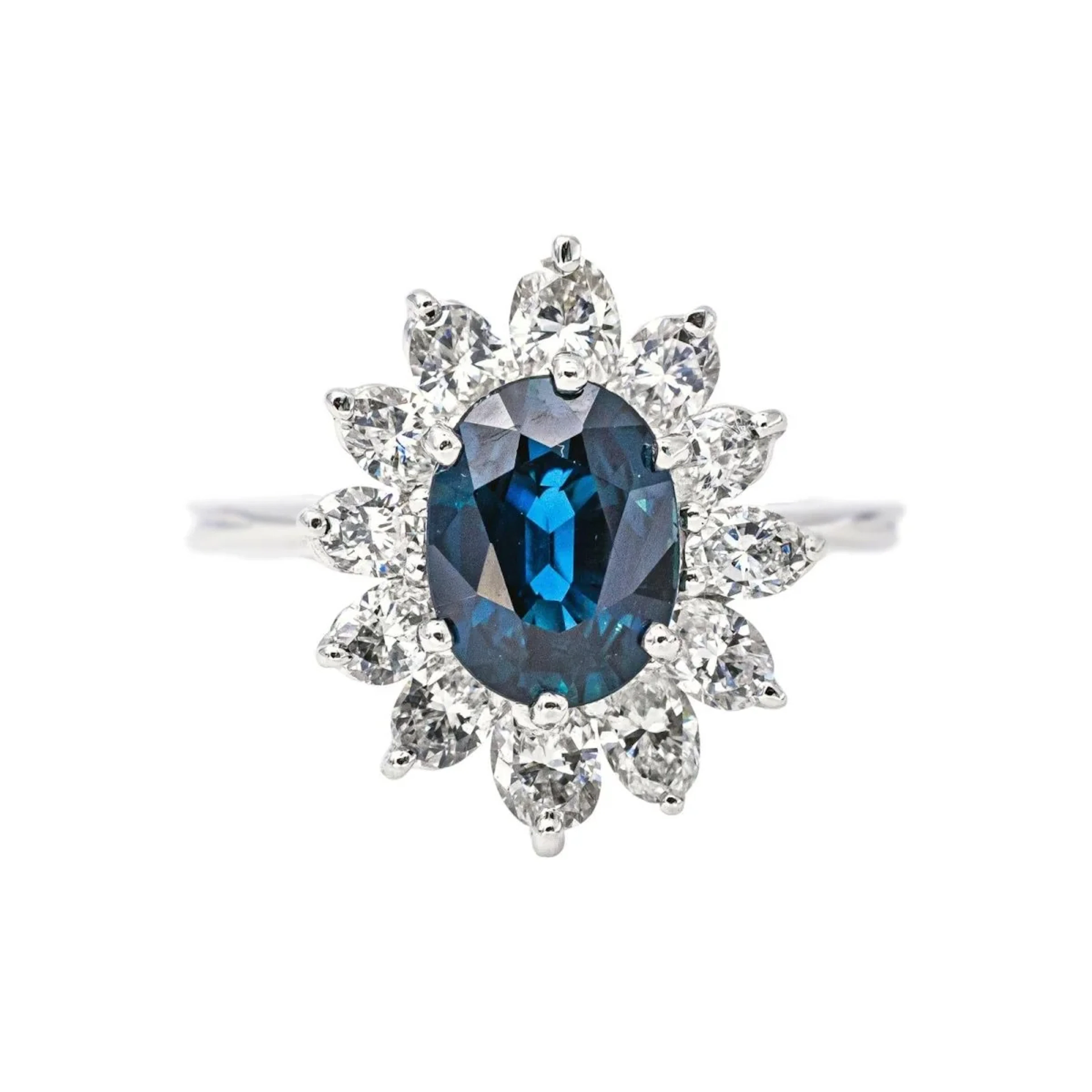 Pompadour Ring in White gold with Sapphire