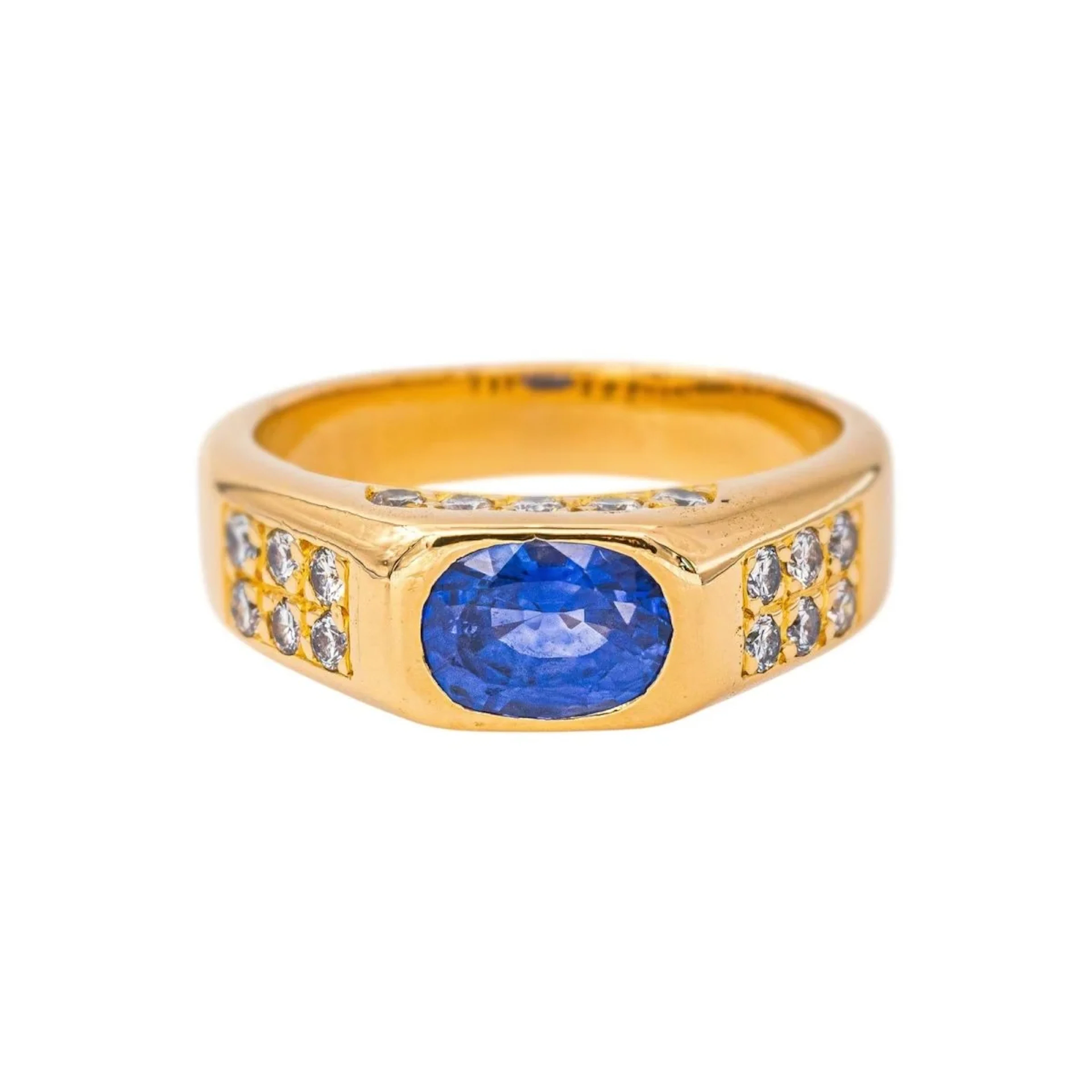 Yellow gold Sapphire Band Ring