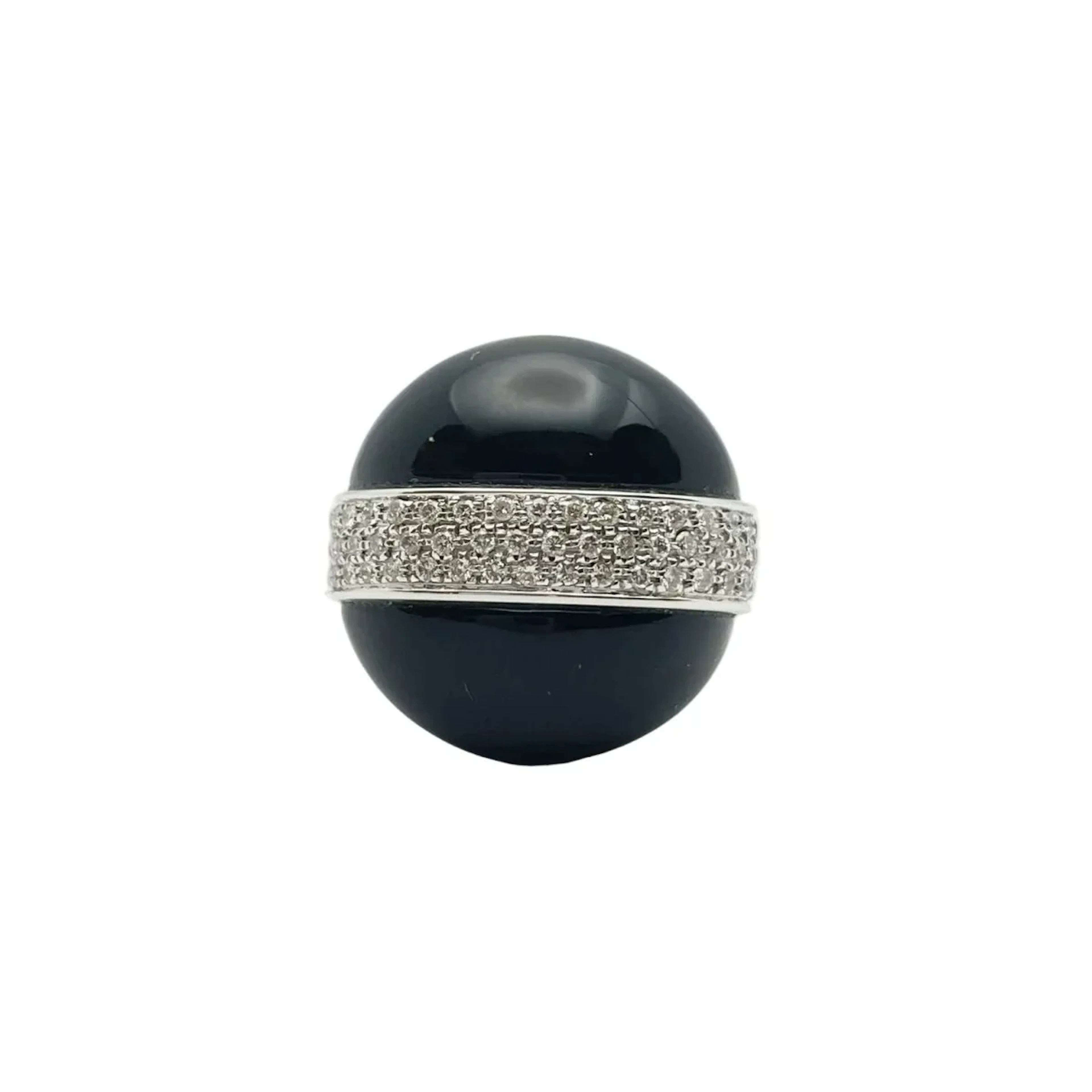 Dôme GOUBLE ring in yellow gold, onyx and diamonds