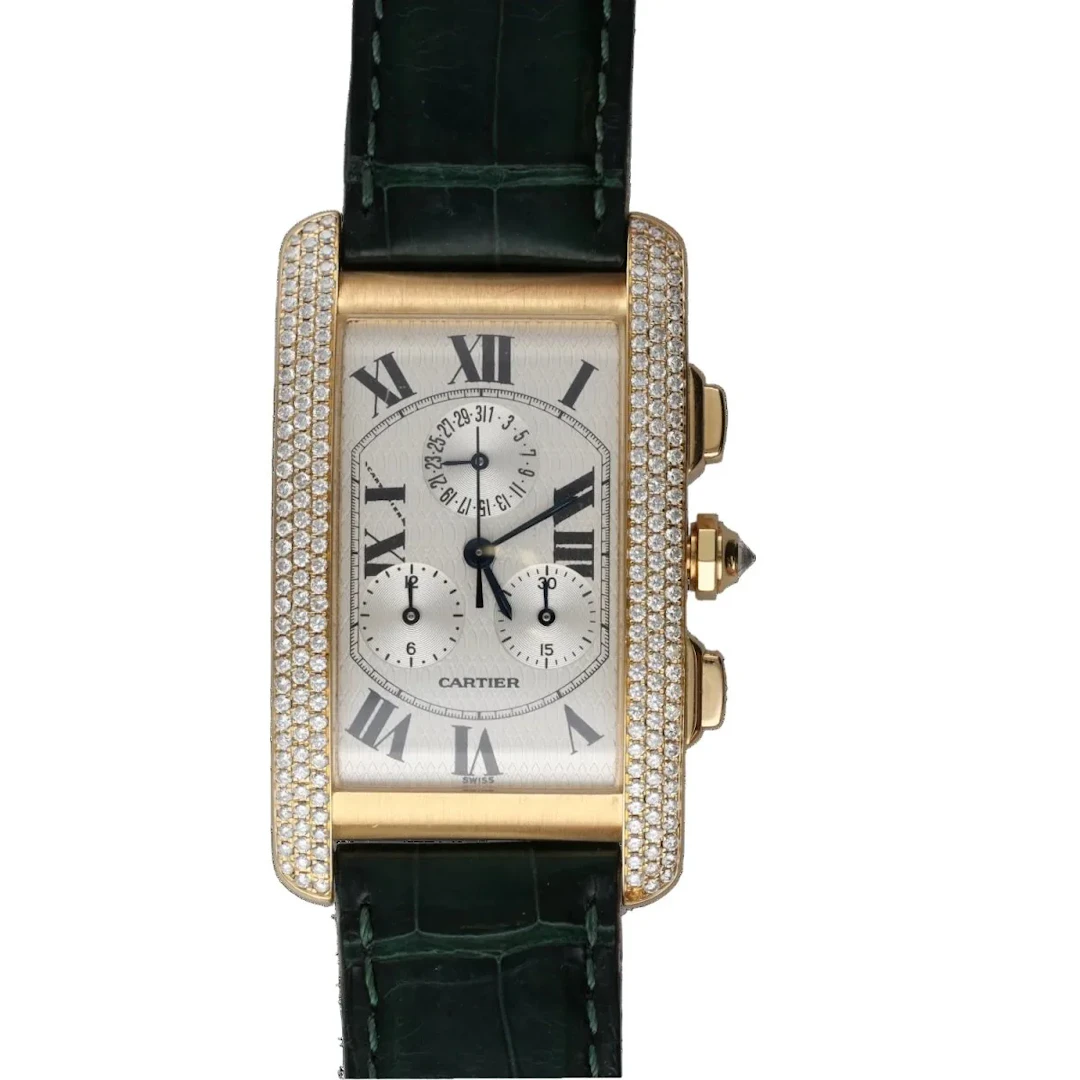 Cartier Tank Americaine Grand Model Watch - 18k Yellow gold - Brilliant-Cut