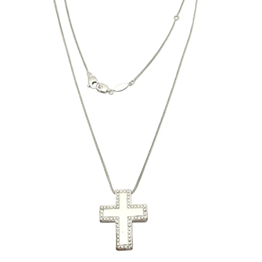 SALVINI Necklace with Pendant in White Gold and Diamonds