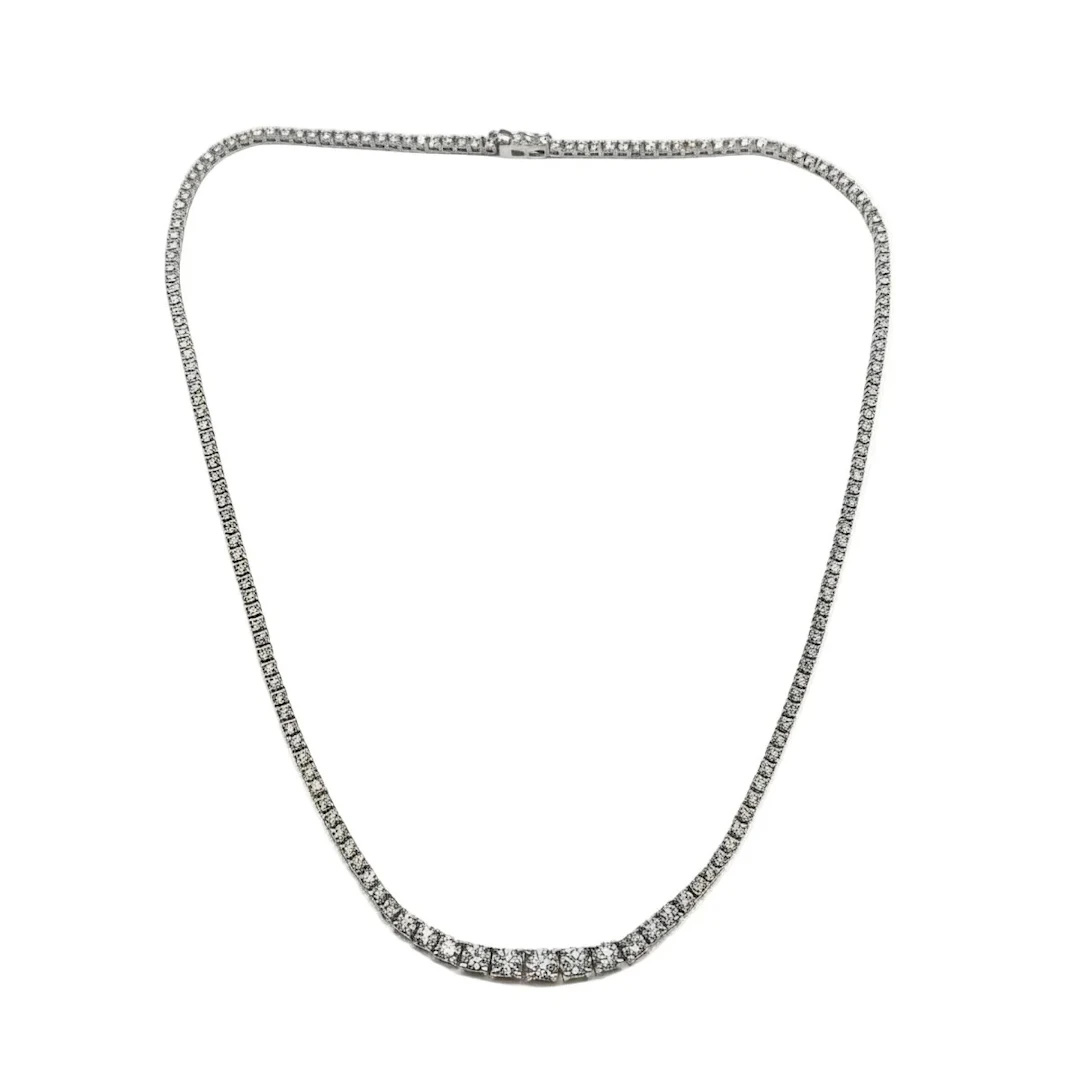 "Rivière" Necklace in White Gold and Diamonds