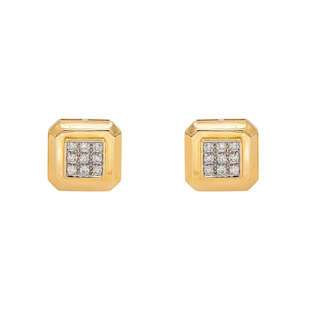 Yellow gold Diamond Cufflinks