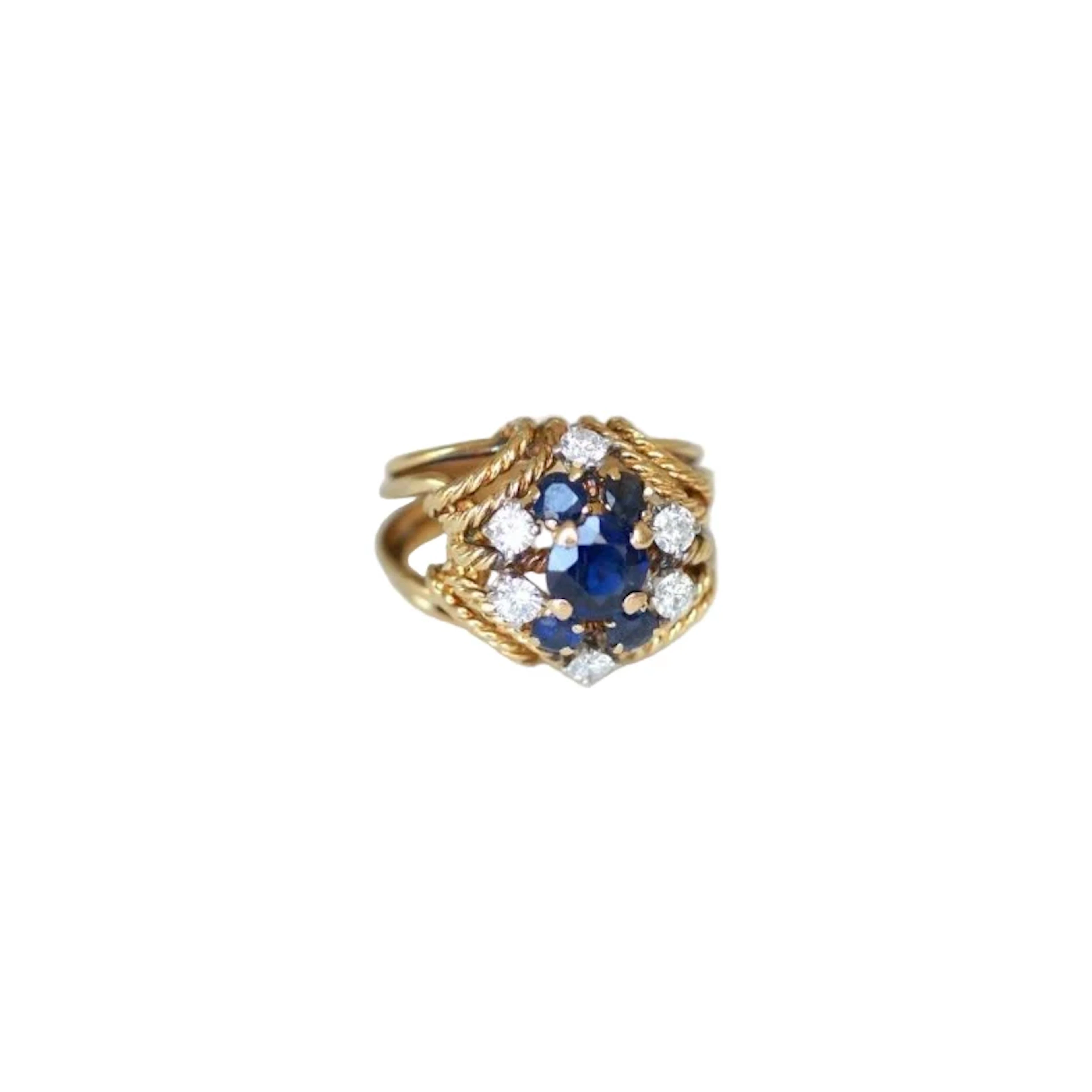 Ring BOUCHERON Cocktail in yellow gold, sapphire and diamond