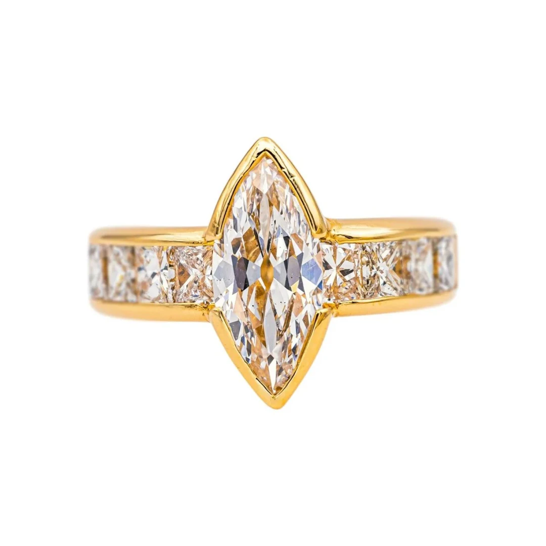 Ring Marquise Yellow gold diamond