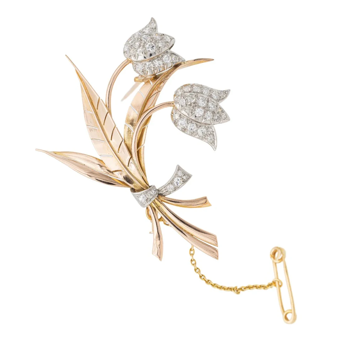 Brooch Rose gold Diamond