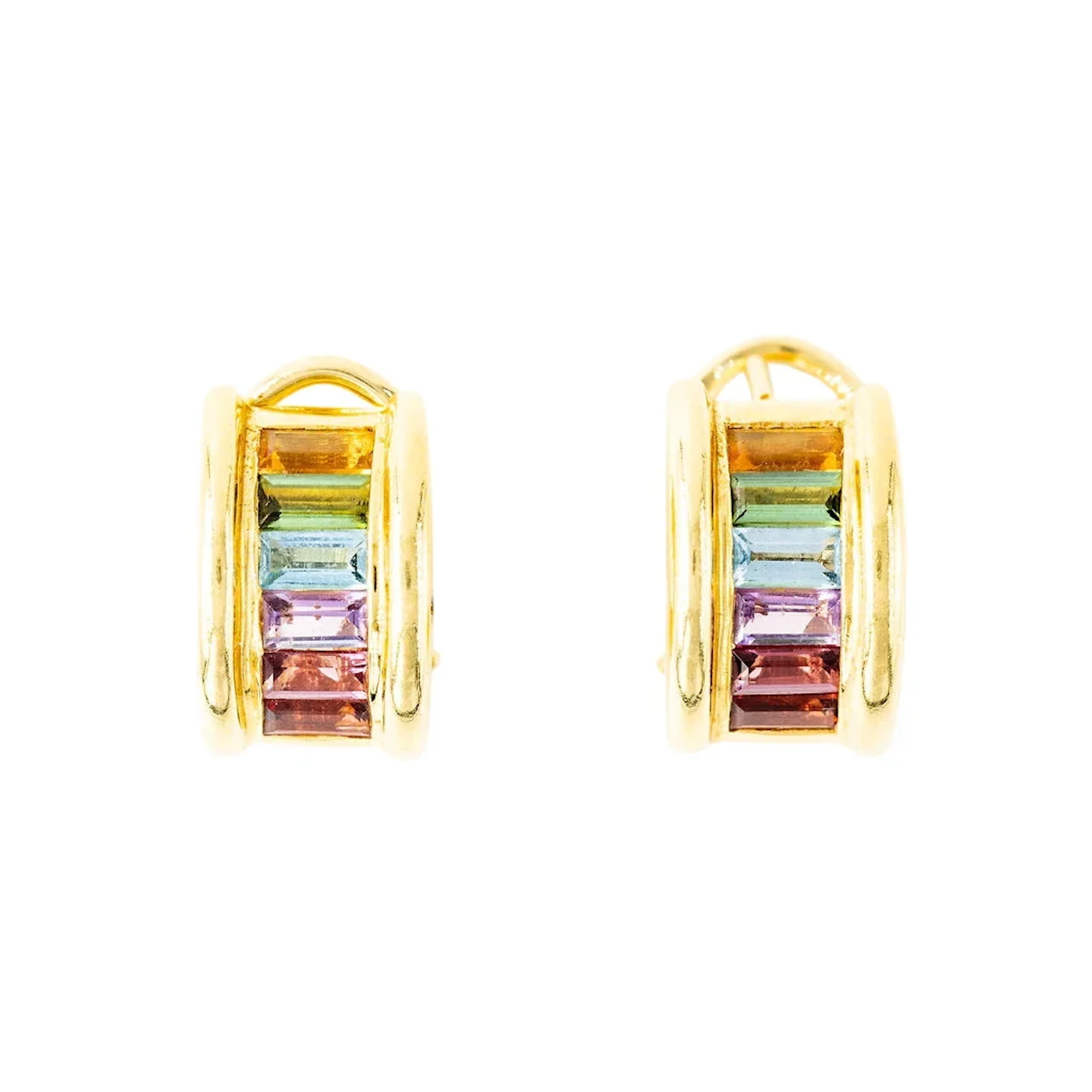 H. STERN "Rainbow" earrings in yellow gold, with Amethysts, Citrines