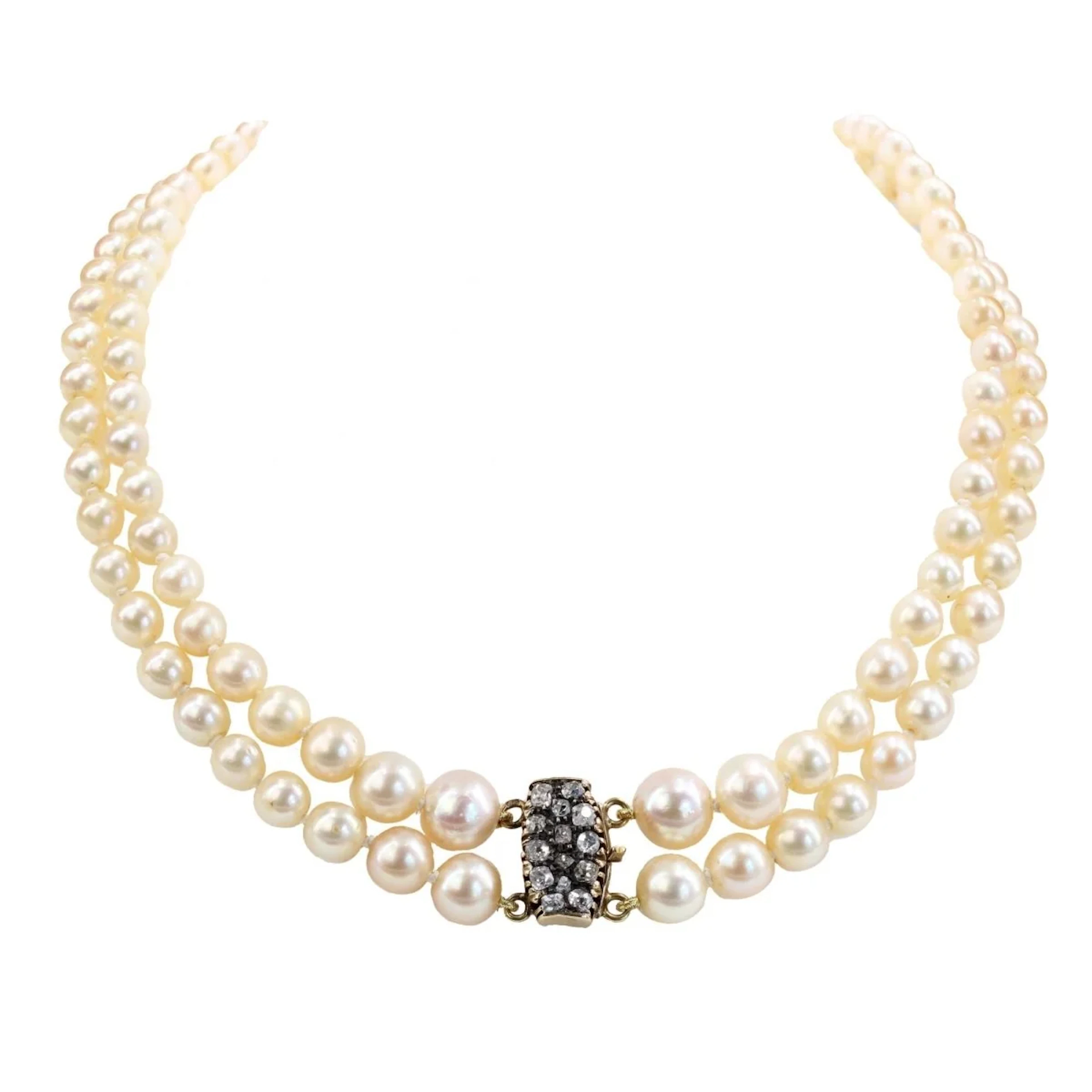 Necklace Ras de Cou in yellow gold and pearls
