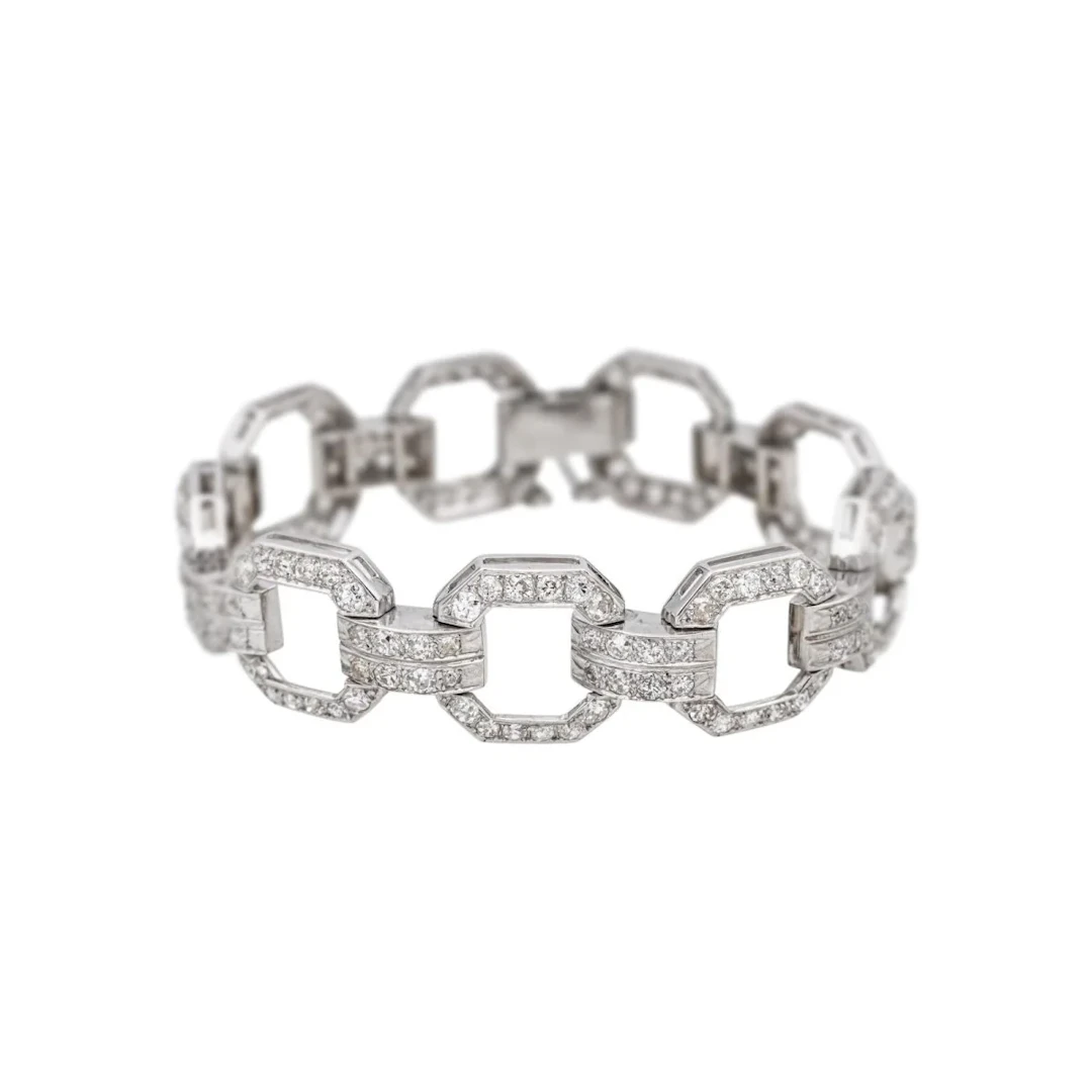 Bracelet Art deco Platinum diamond
