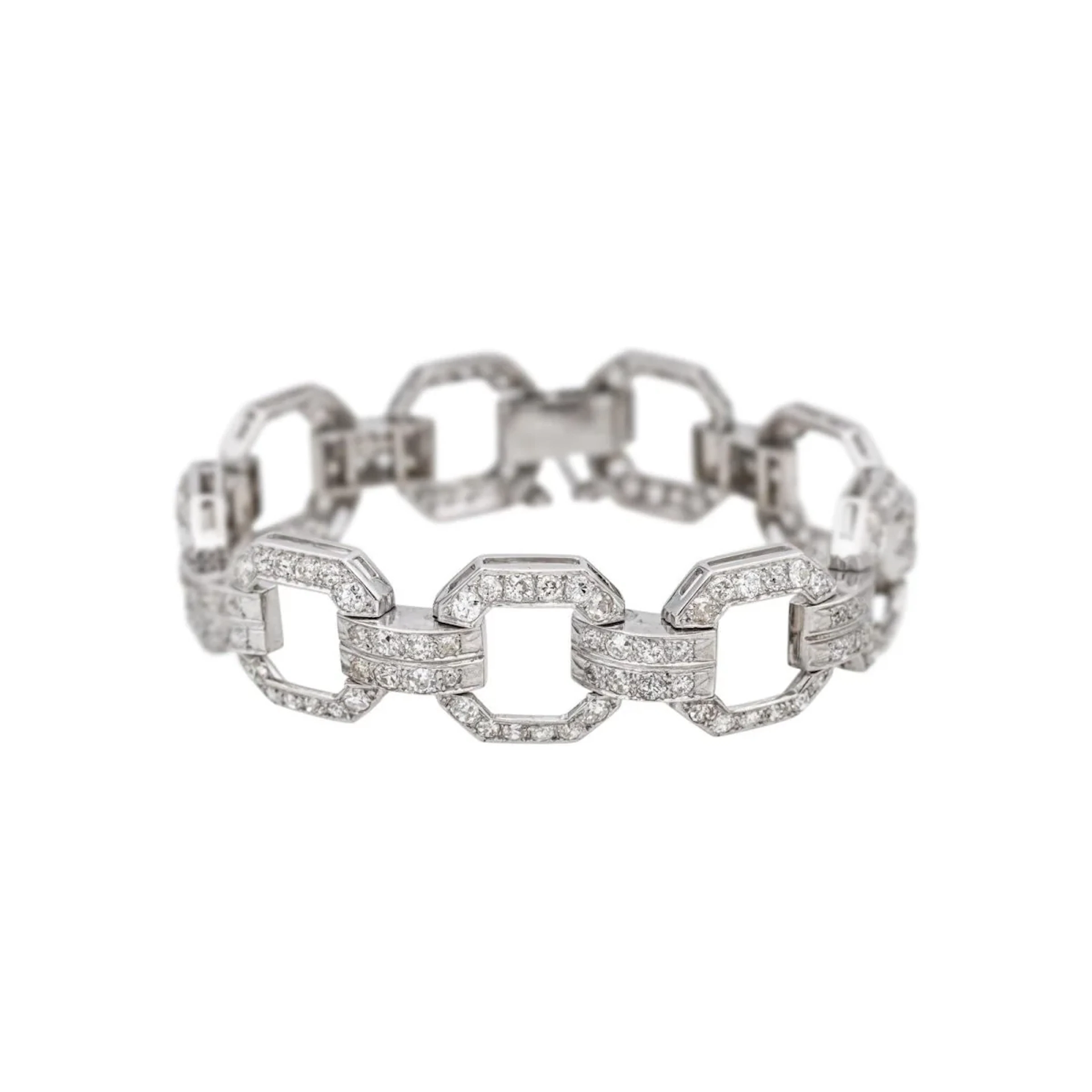 Bracelet Art deco Platinum diamond