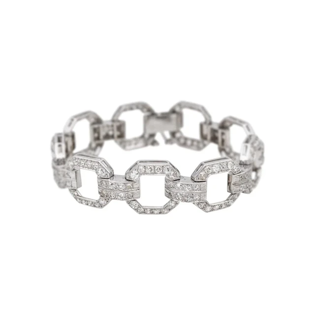 Bracelet Maille en platine et diamants