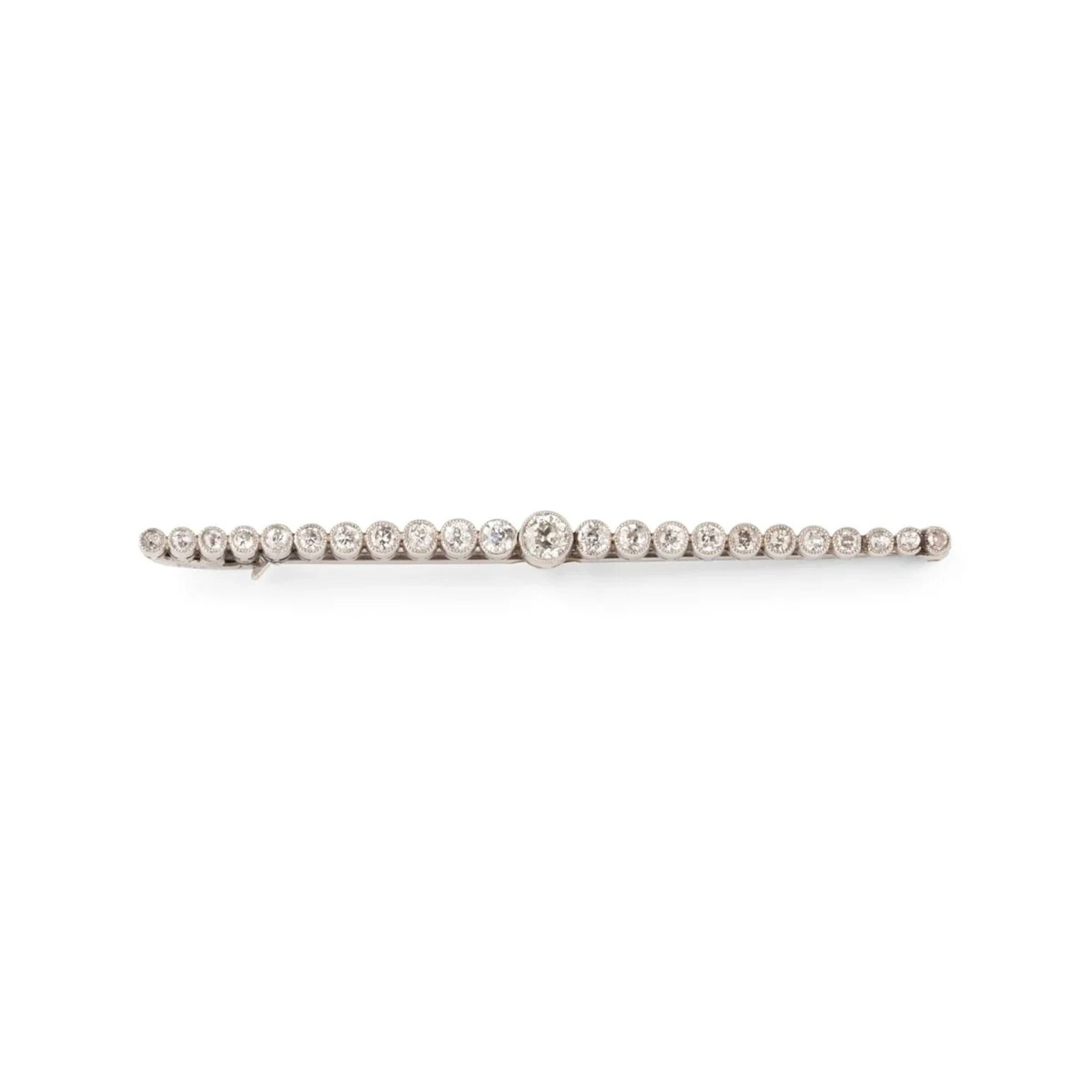 HENRI VEVER Barrette brooch in platinum and diamonds