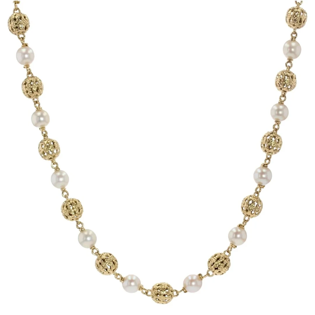 Necklace Beads in yellow gold