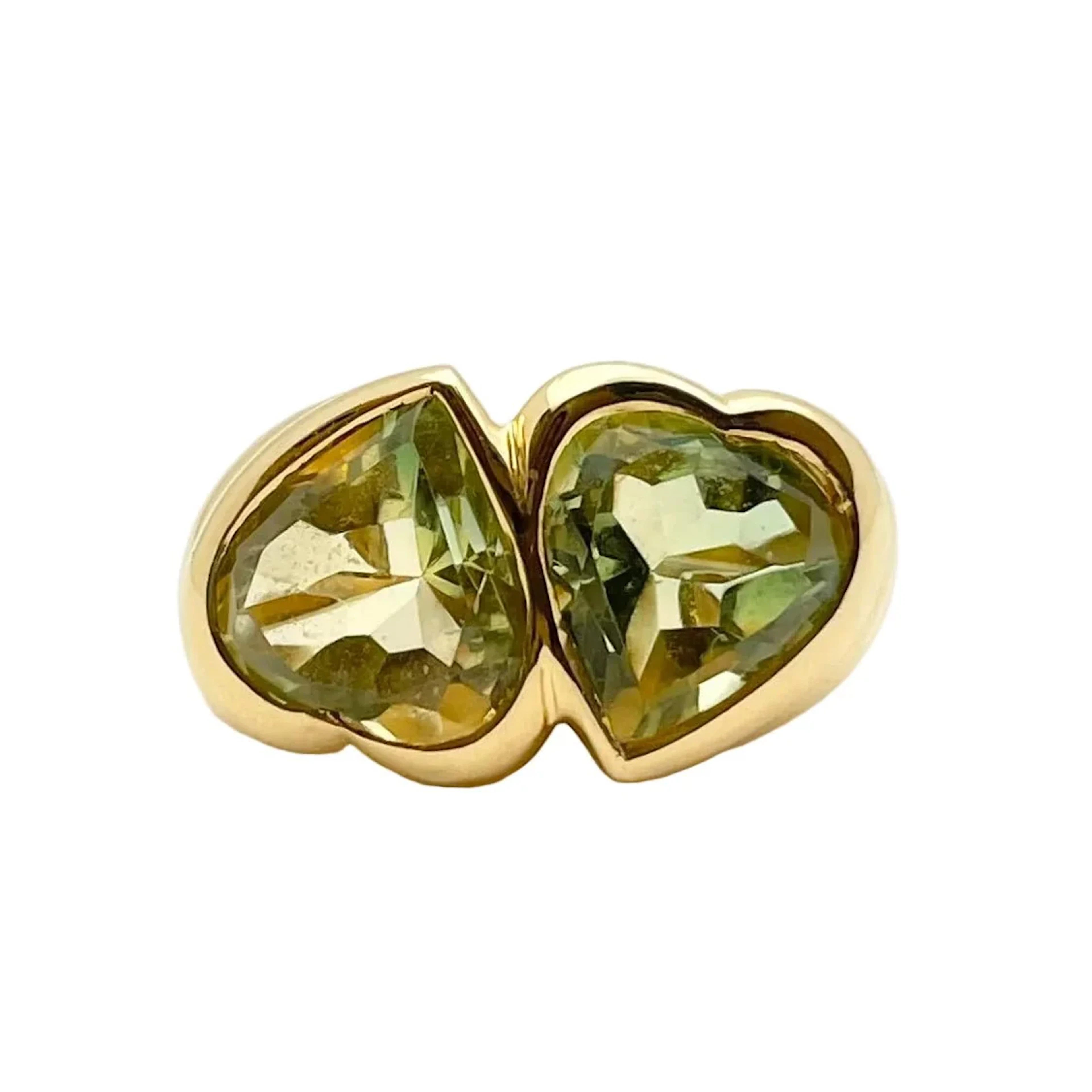 MILLER "Toi & Moi" Ring in yellow gold with Peridots