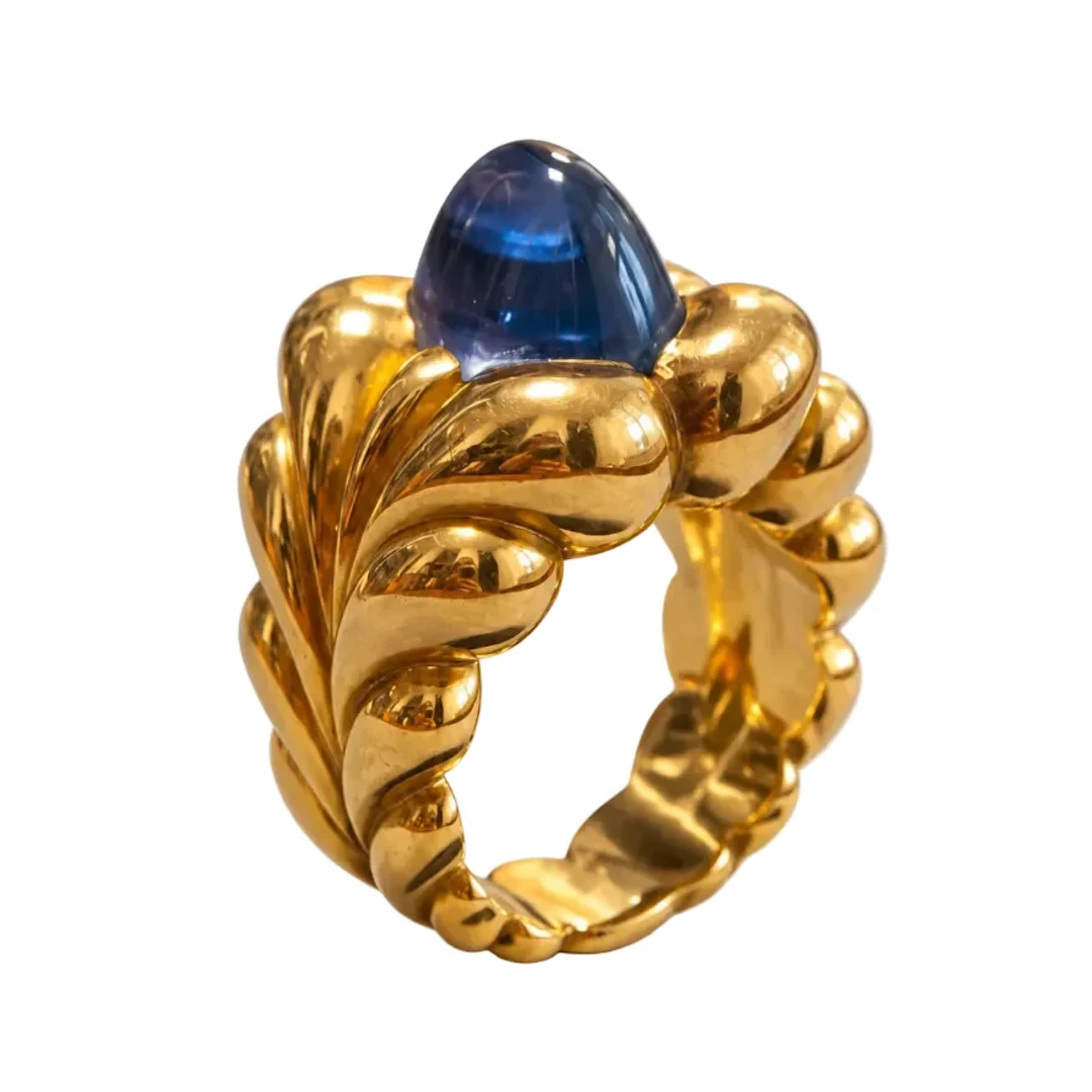 Yellow Gold and Sapphire Cocktail Ring