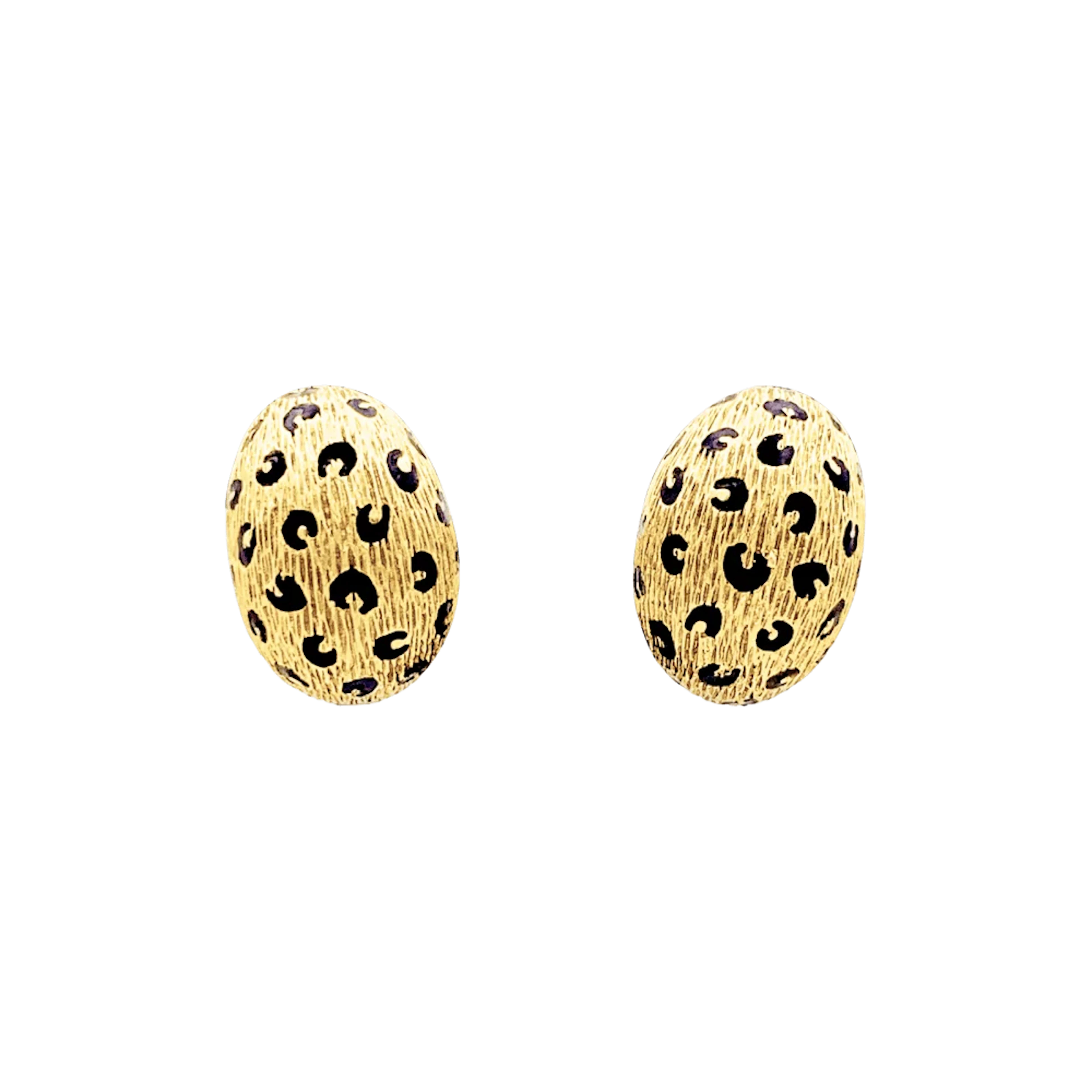 Boucles d'oreilles Clips FRED "Léopard" en or jaune et émail